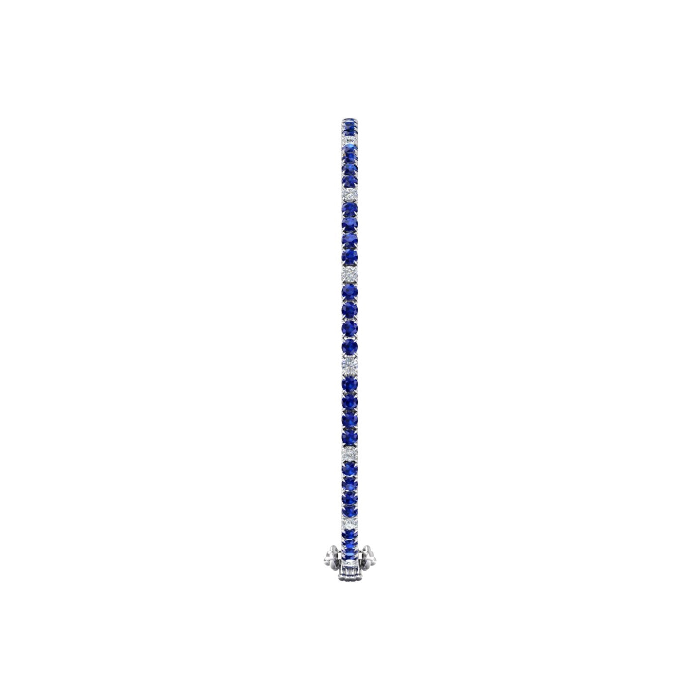 Blue Sapphire and Diamond Alternating Tennis Bracelet