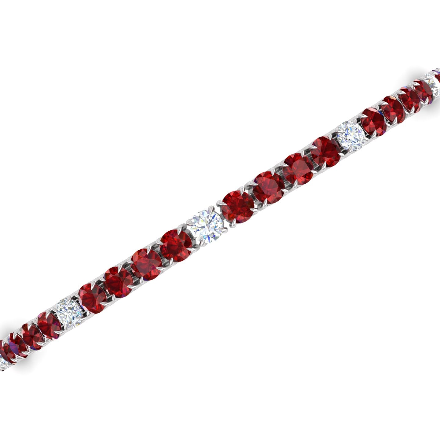 Ruby and Diamond Alternating Tennis Bracelet