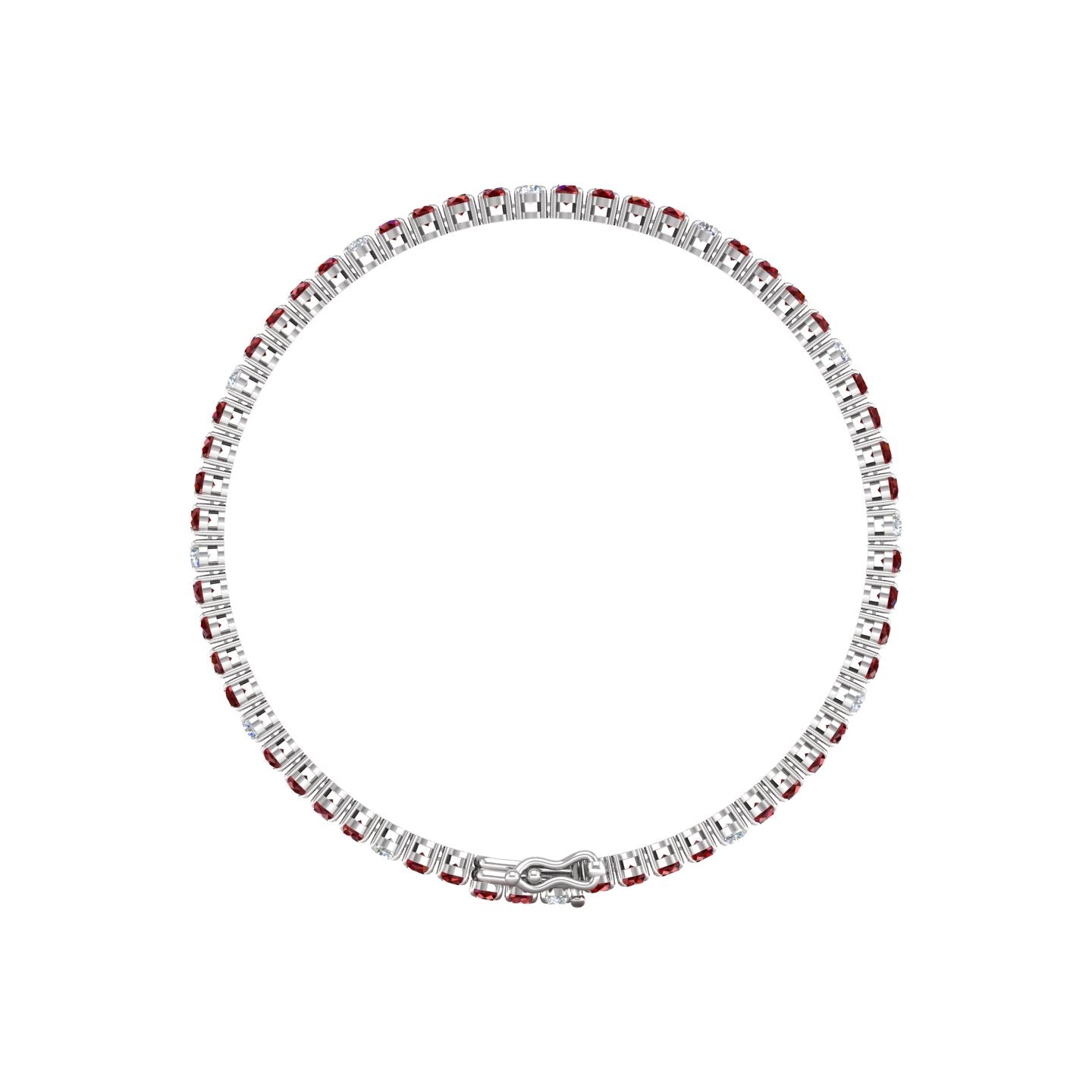 Ruby and Diamond Alternating Tennis Bracelet