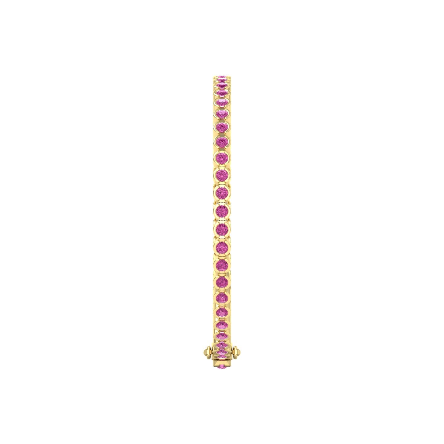 Pink Sapphire and Diamond Bezel Tennis Bracelet