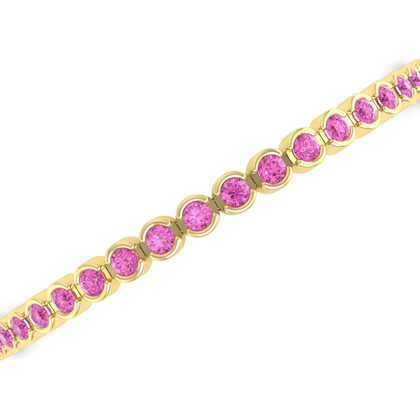 Pink Sapphire Bezel Tennis Bracelet