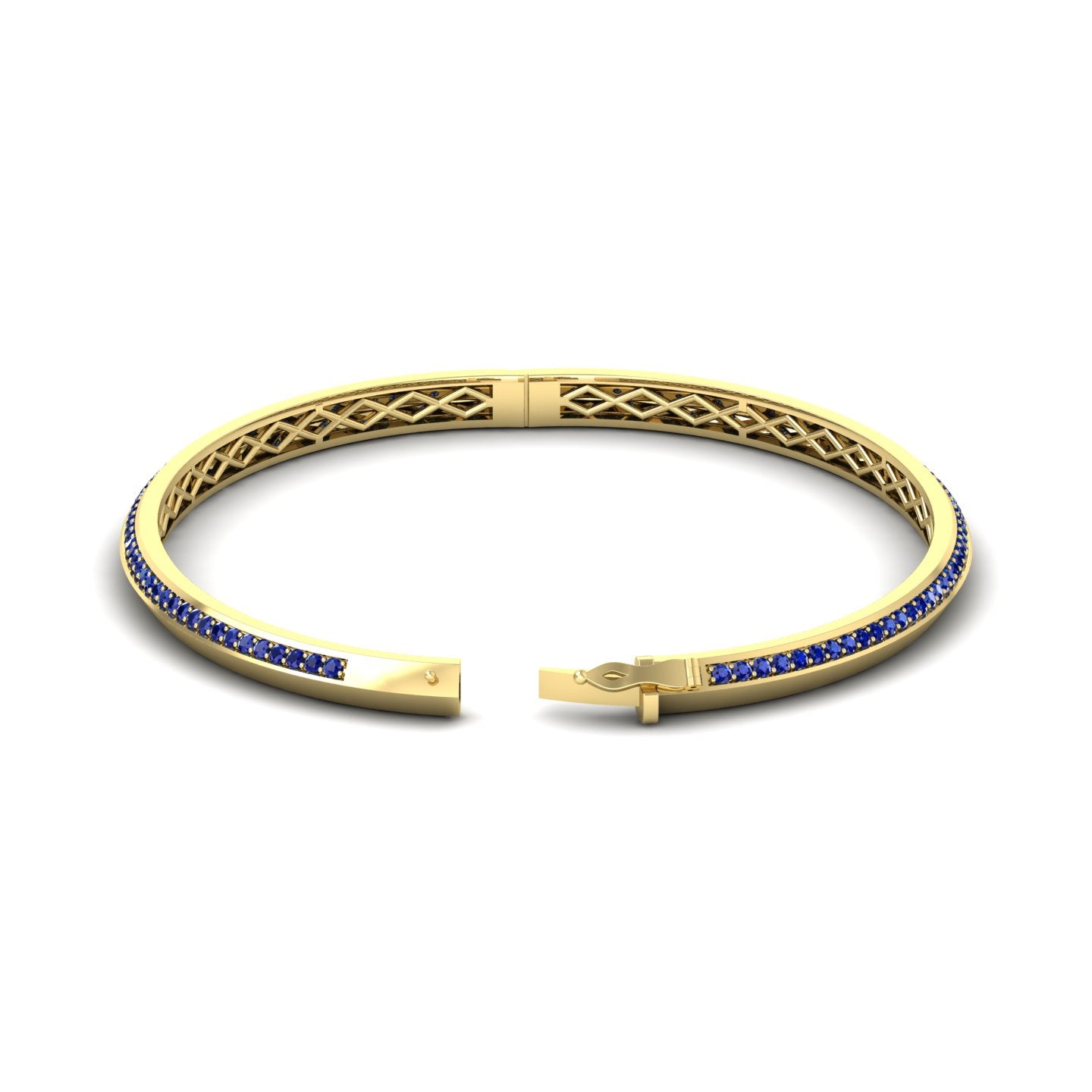 Blue Sapphire Knife Edge Bangle