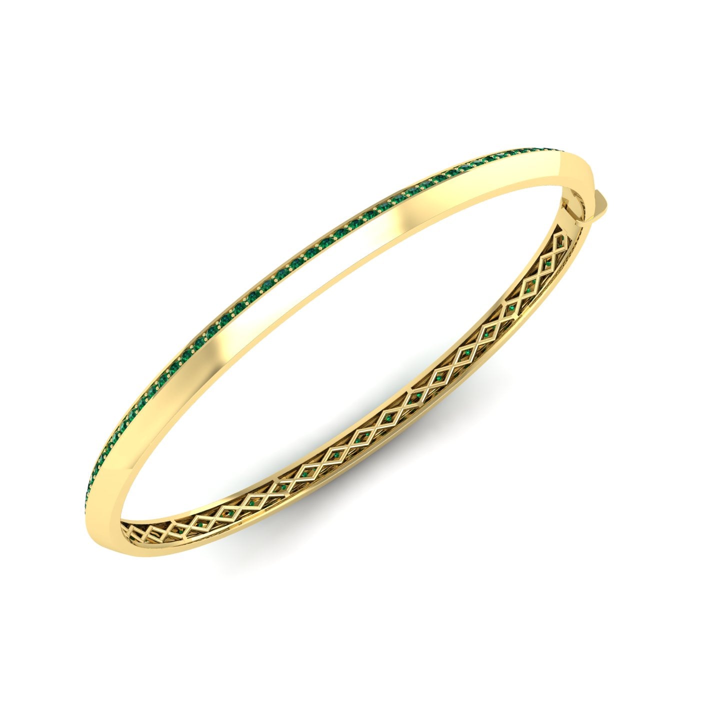 Emerald Knife Edge Bangle