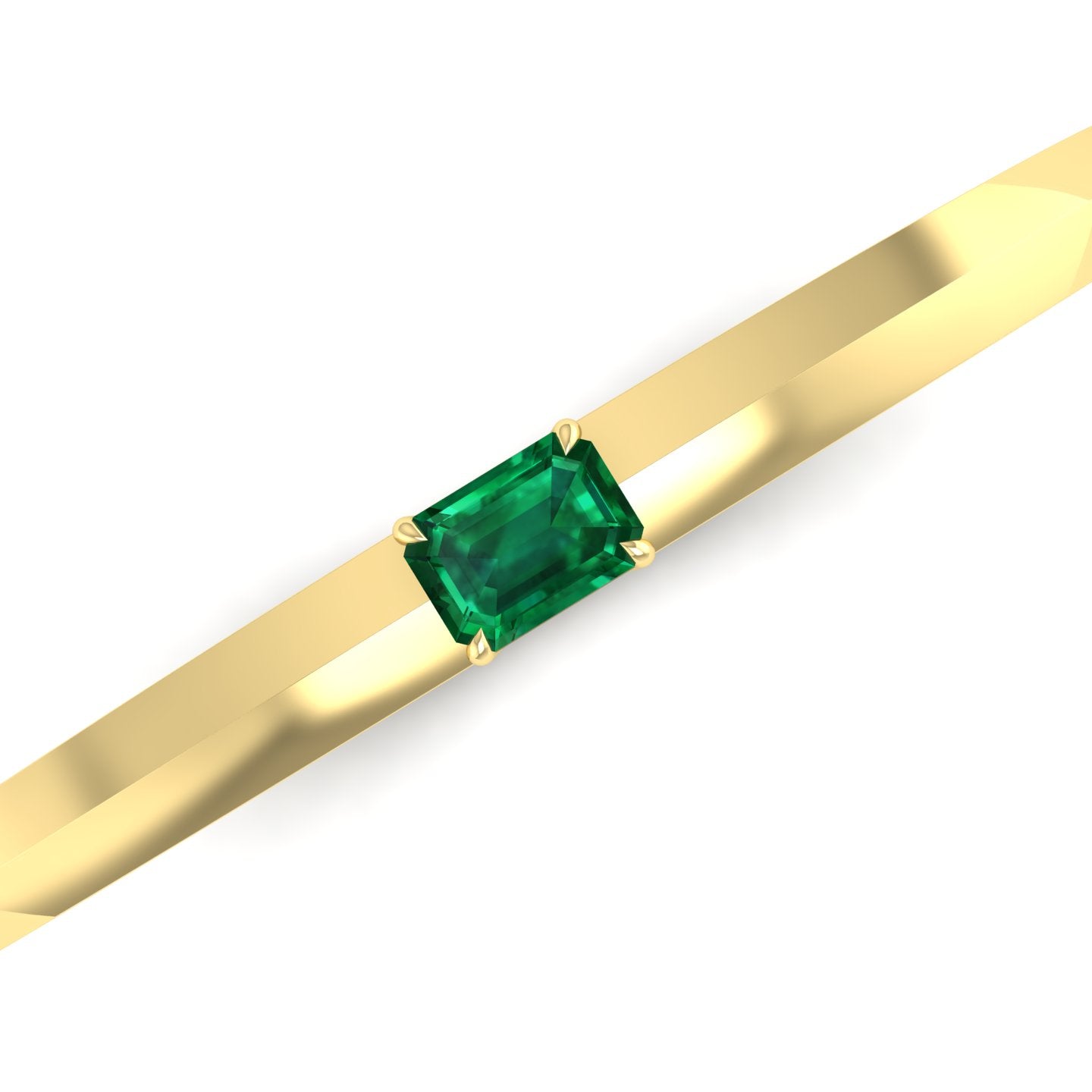 Emerald Solitaire Knife Edge Bangle