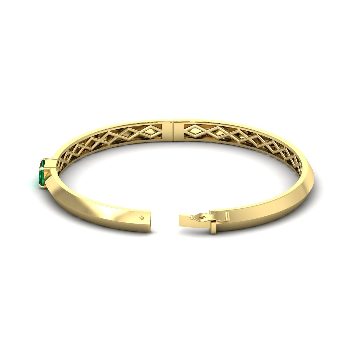 Emerald Solitaire Knife Edge Bangle