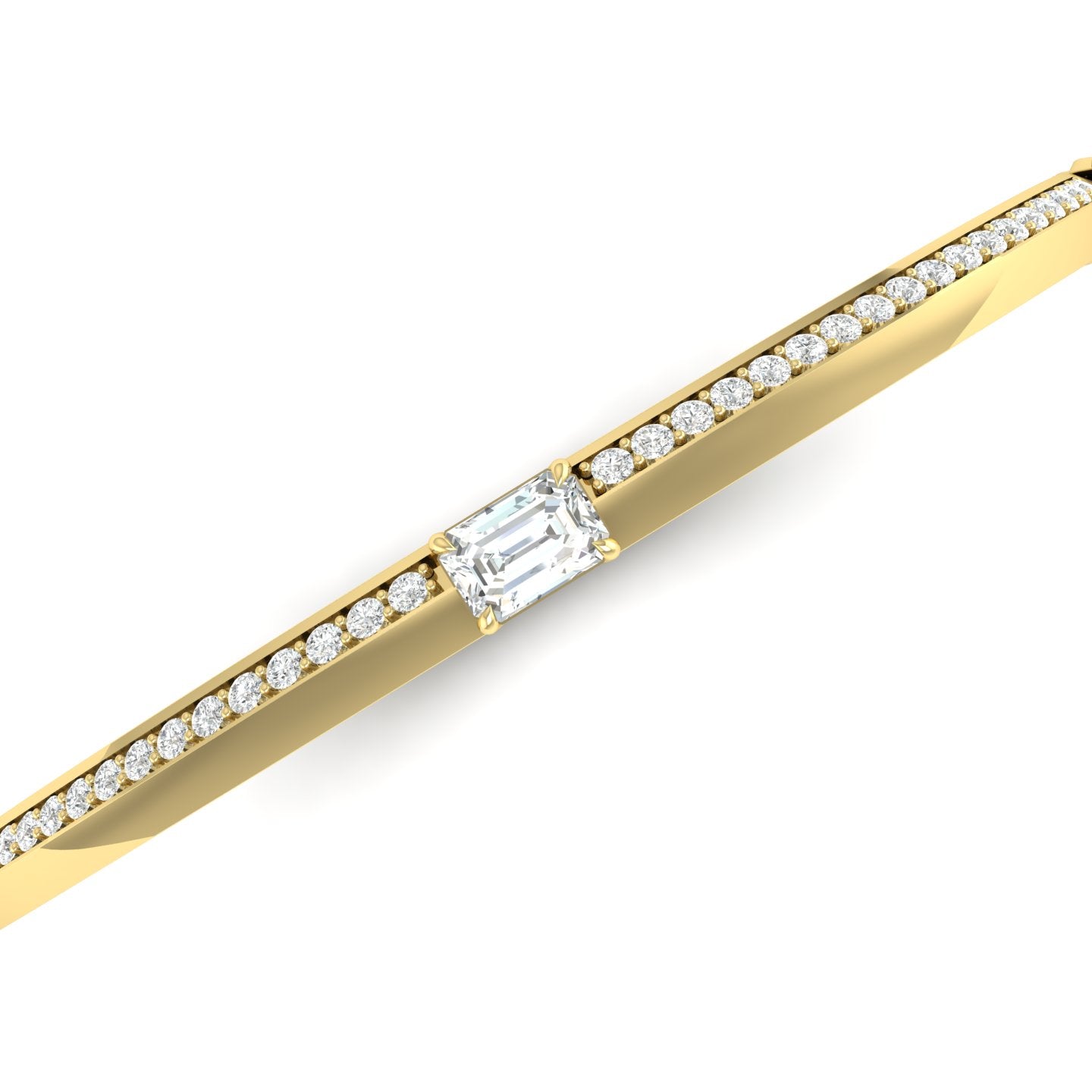 Diamond Solitaire Knife Edge Bangle