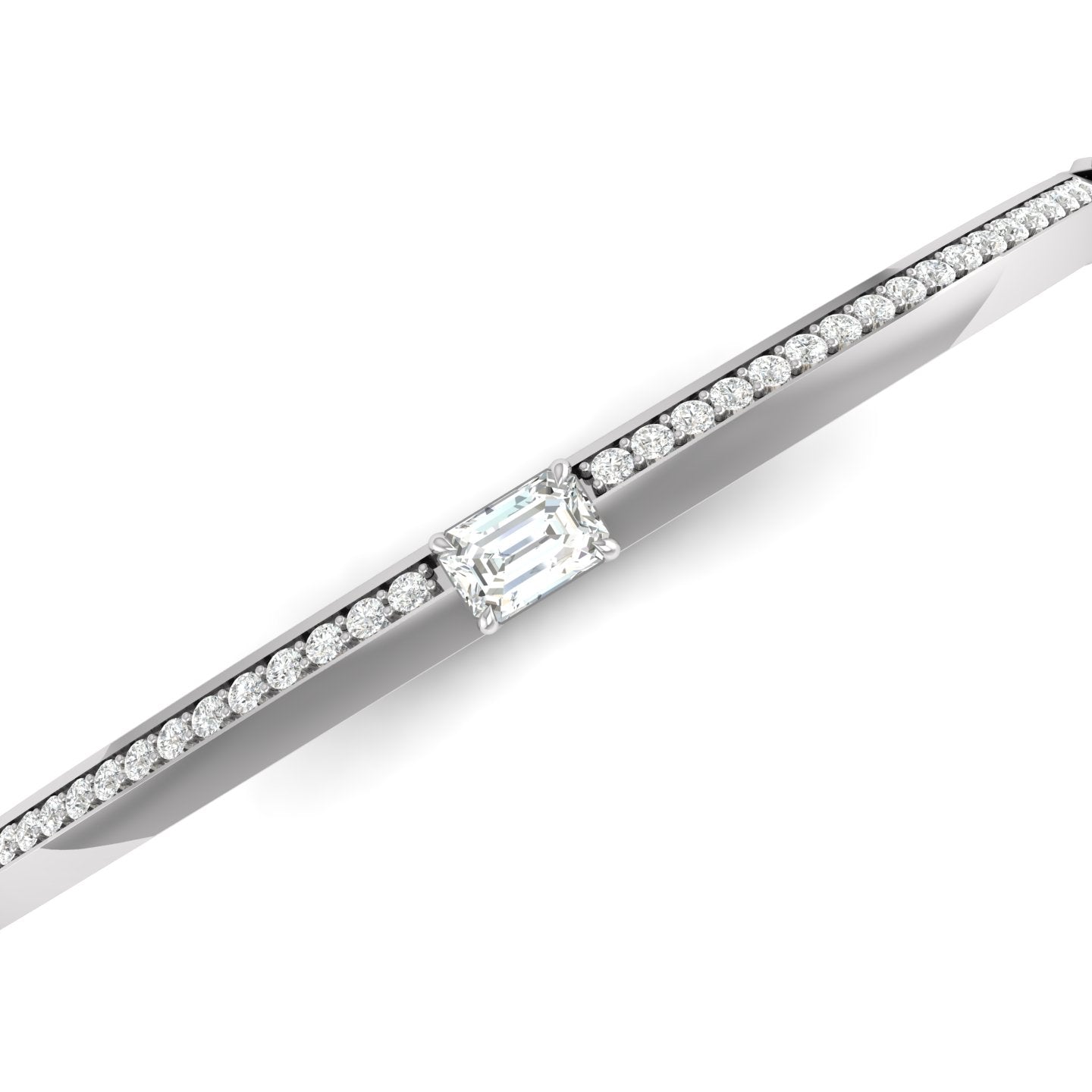 Diamond Solitaire Knife Edge Bangle