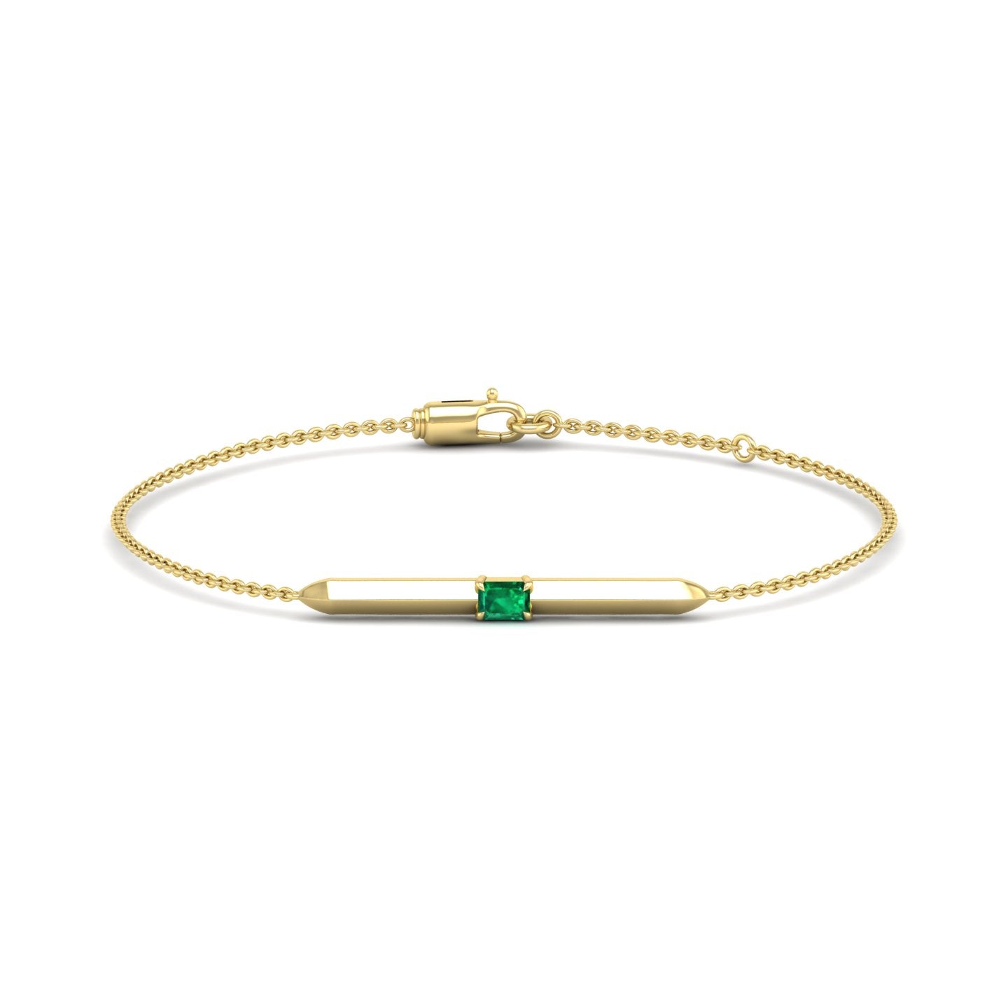 Emerald Bar Chain Bracelet