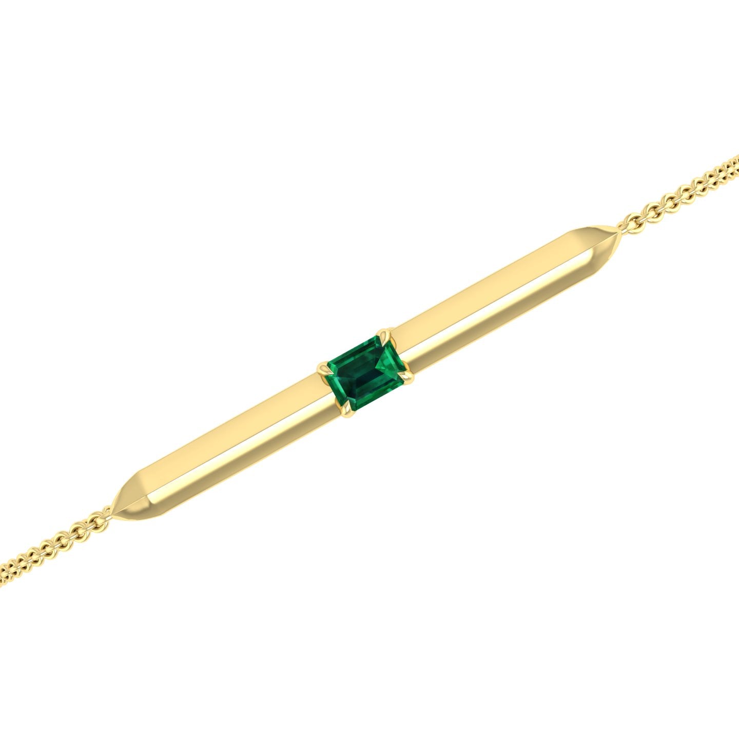 Emerald Bar Chain Bracelet