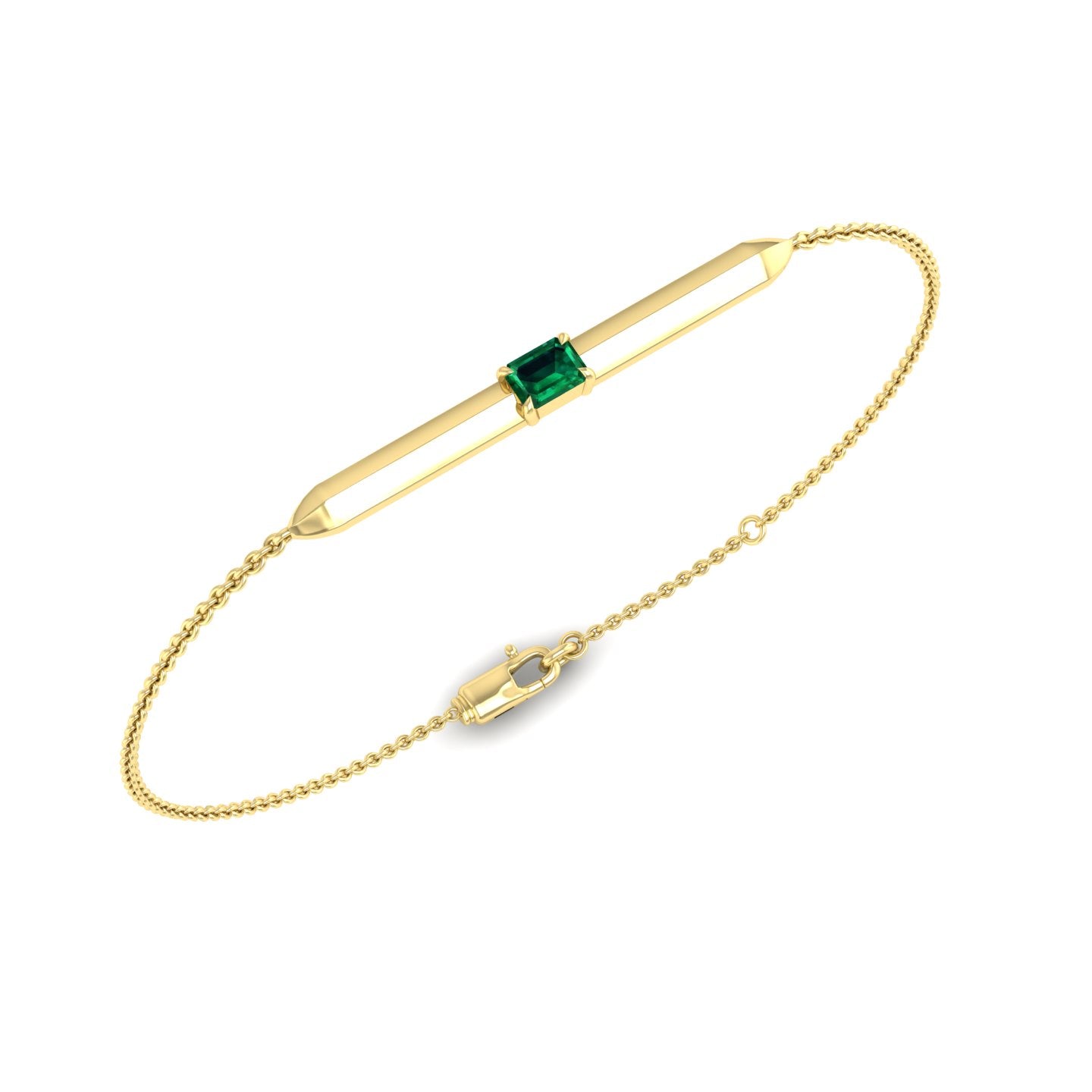 Emerald Bar Chain Bracelet