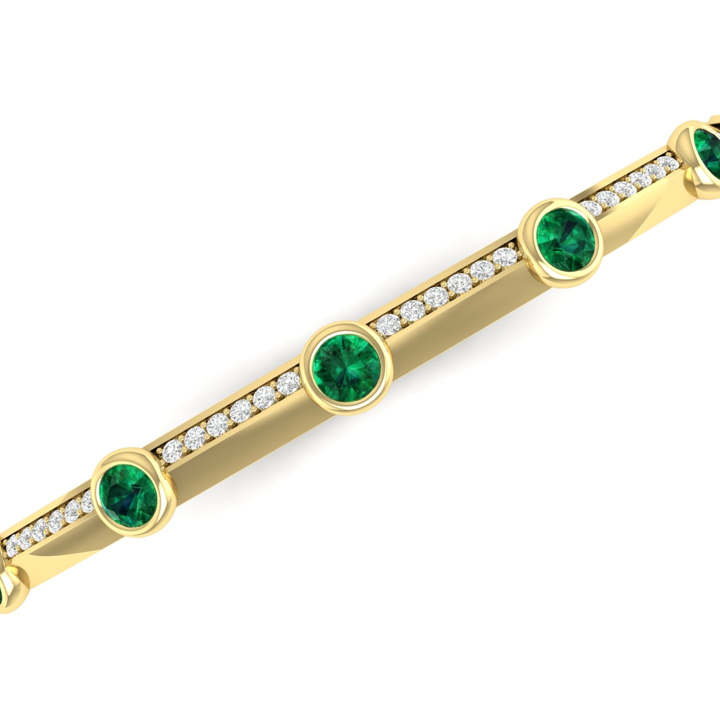 Emerald and Diamond Bezel Bangle