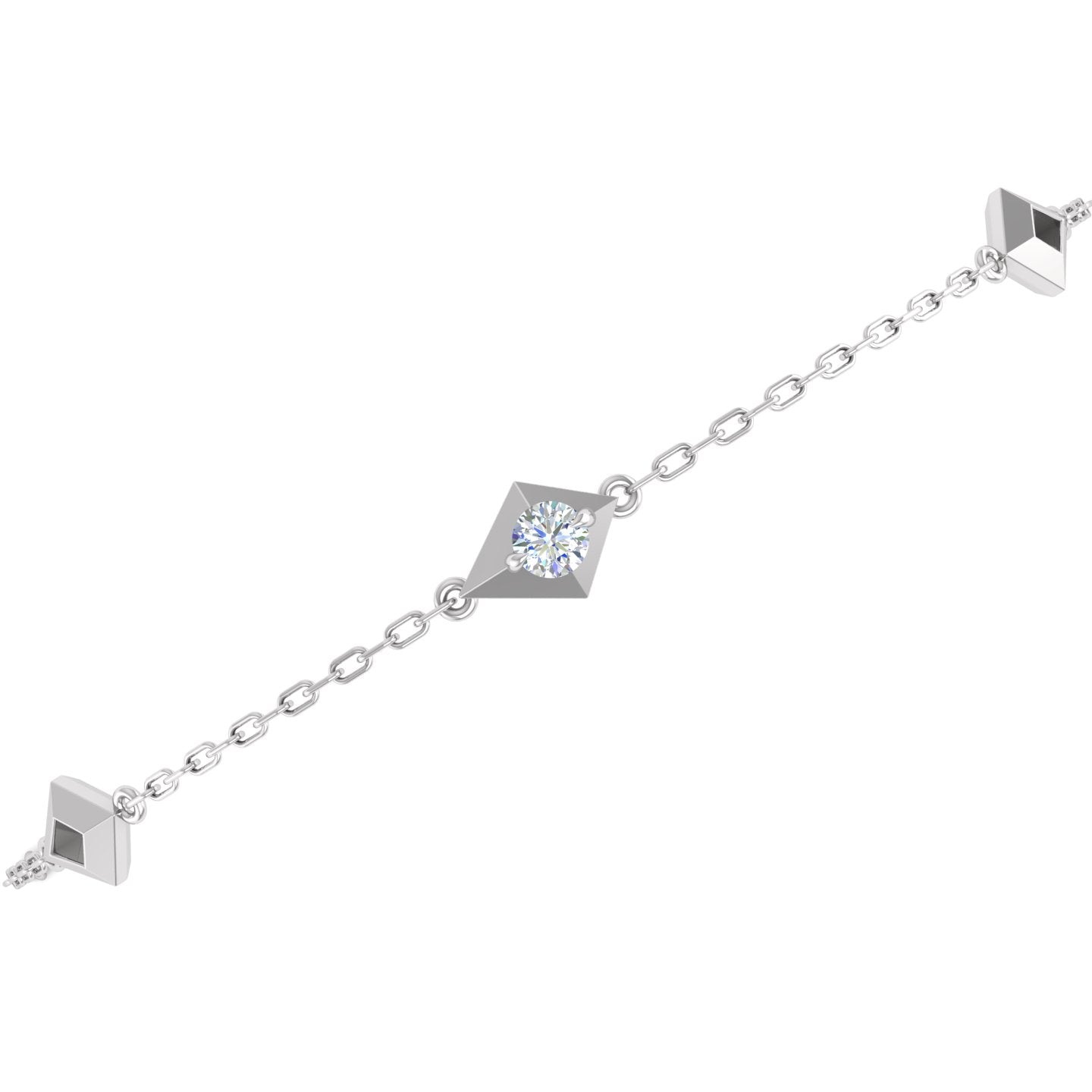 Diamond Station Chain Bracelet