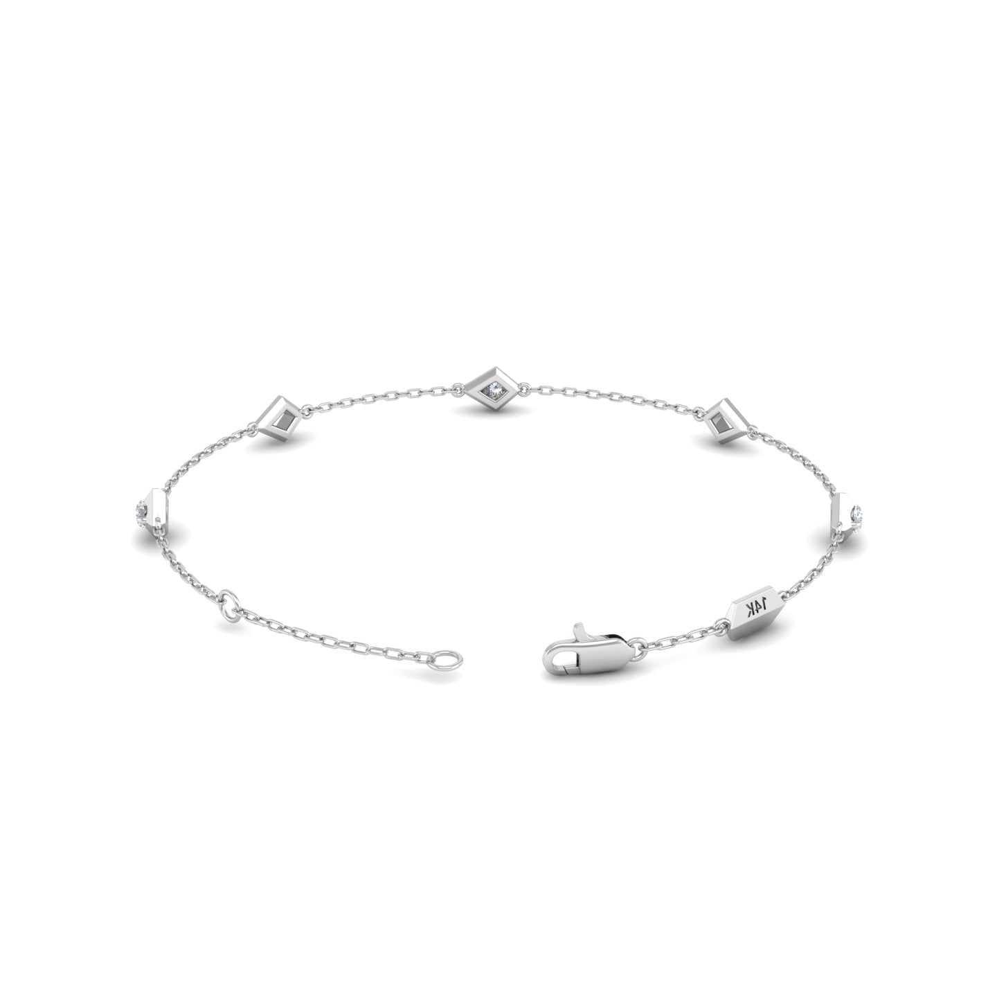 Diamond Station Chain Bracelet