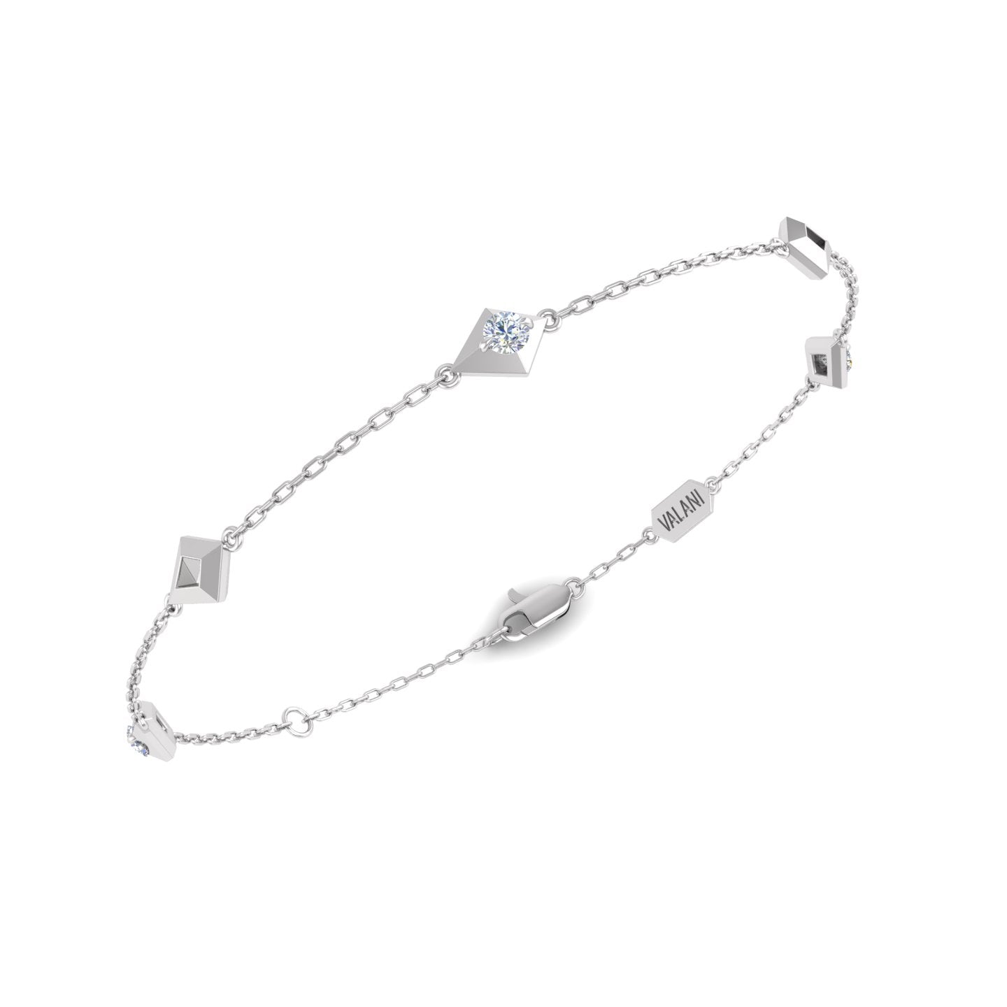 Diamond Station Chain Bracelet