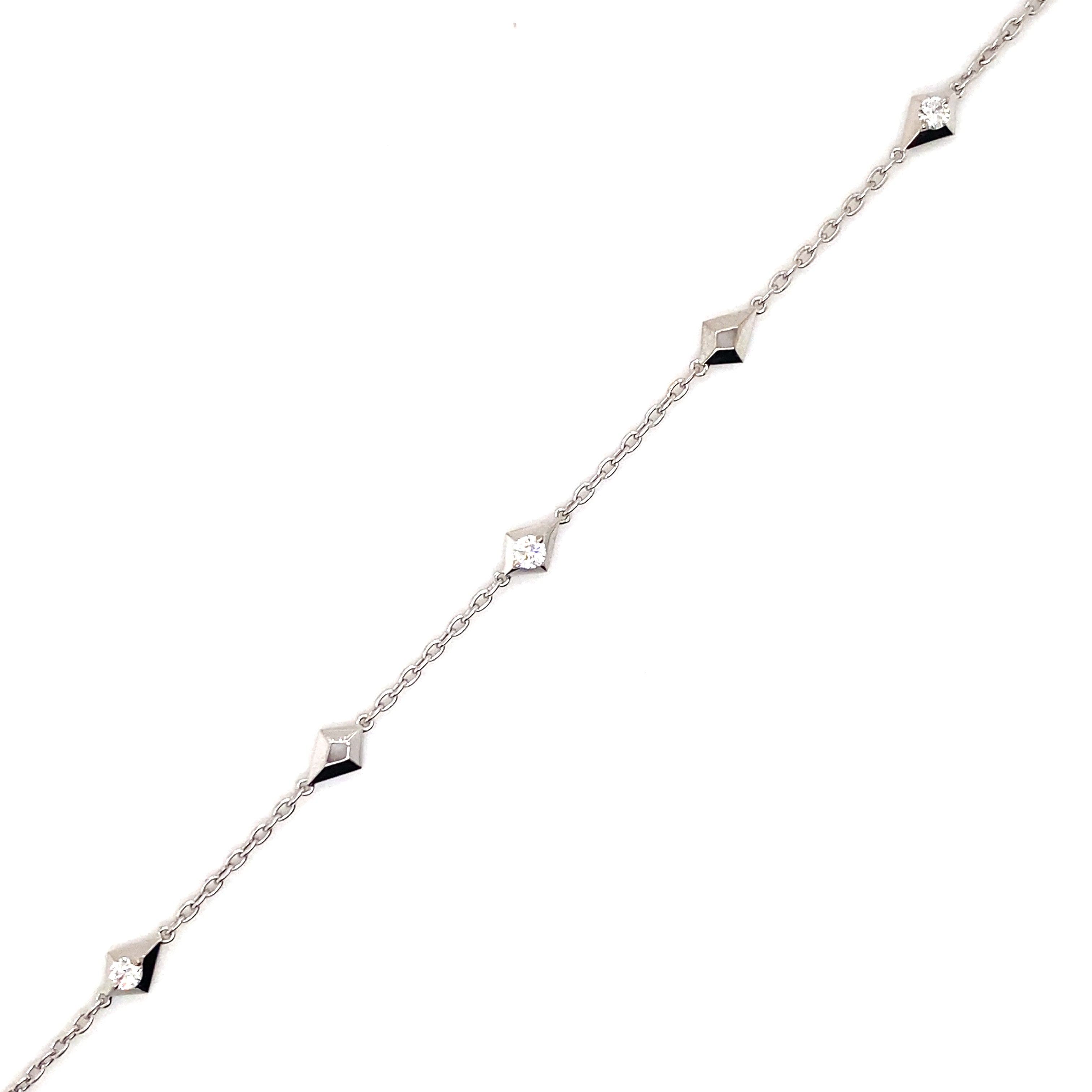 Diamond Station Chain Bracelet