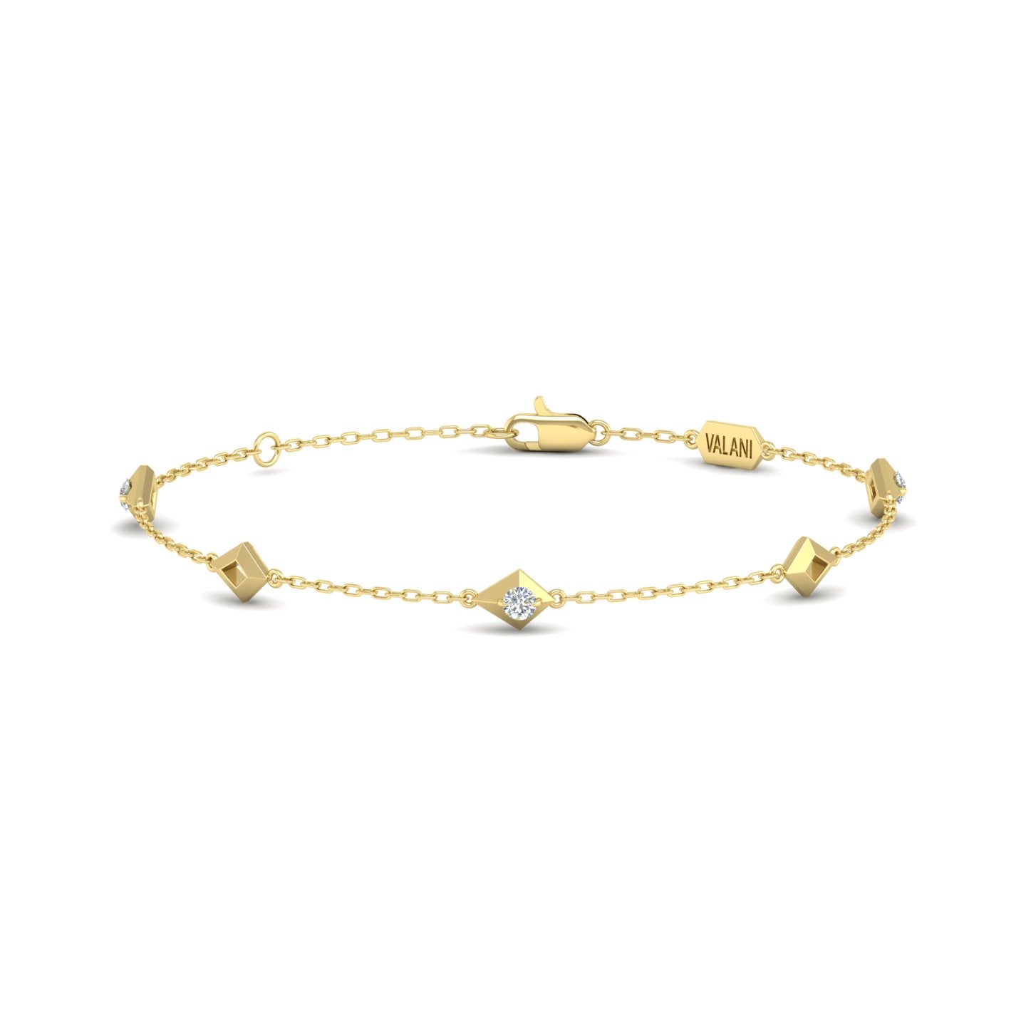 Diamond Station Chain Bracelet