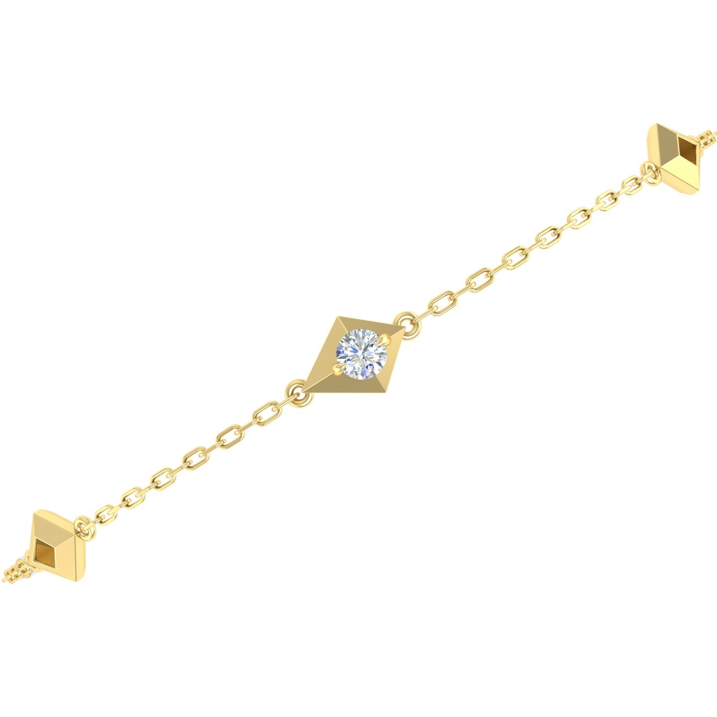 Diamond Station Chain Bracelet