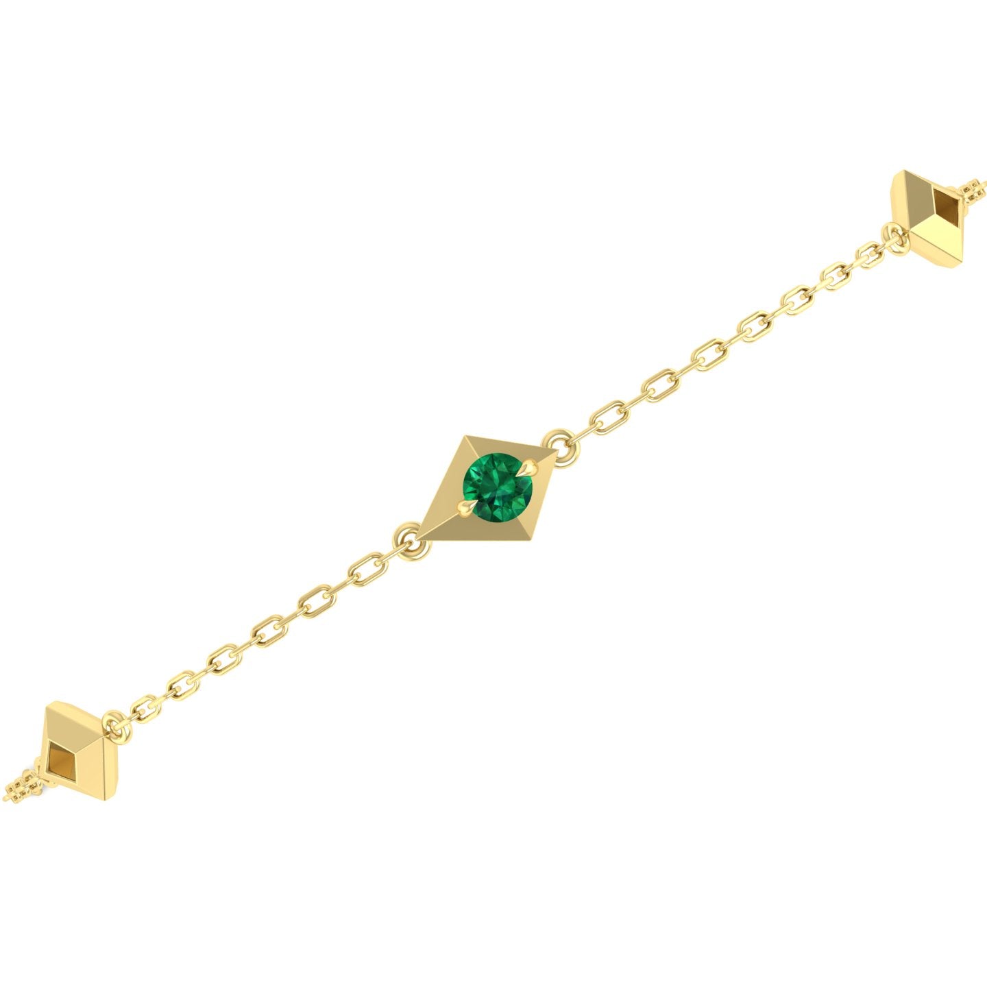 Emerald Station Chain Bracelet