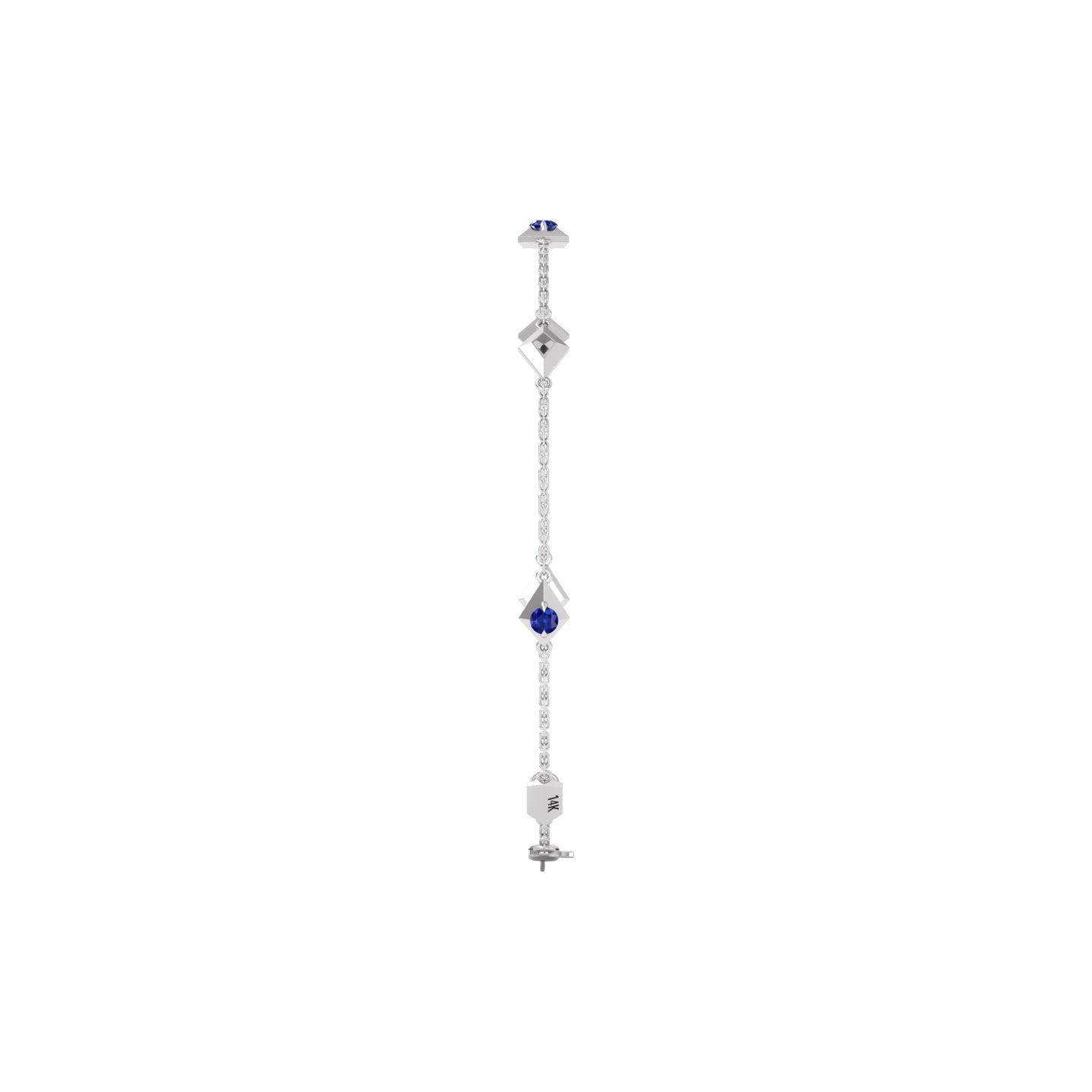 Blue Sapphire Station Chain Bracelet