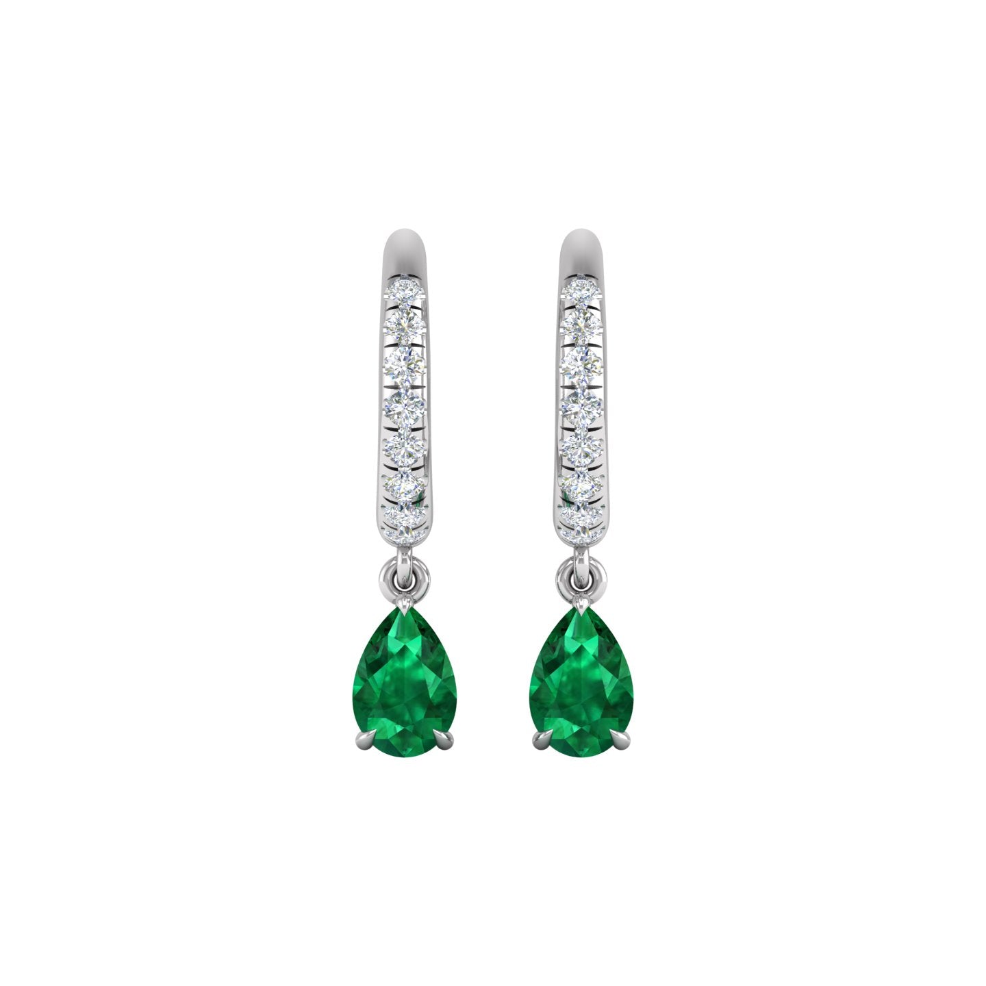 Emerald and Diamond Drop Earrings