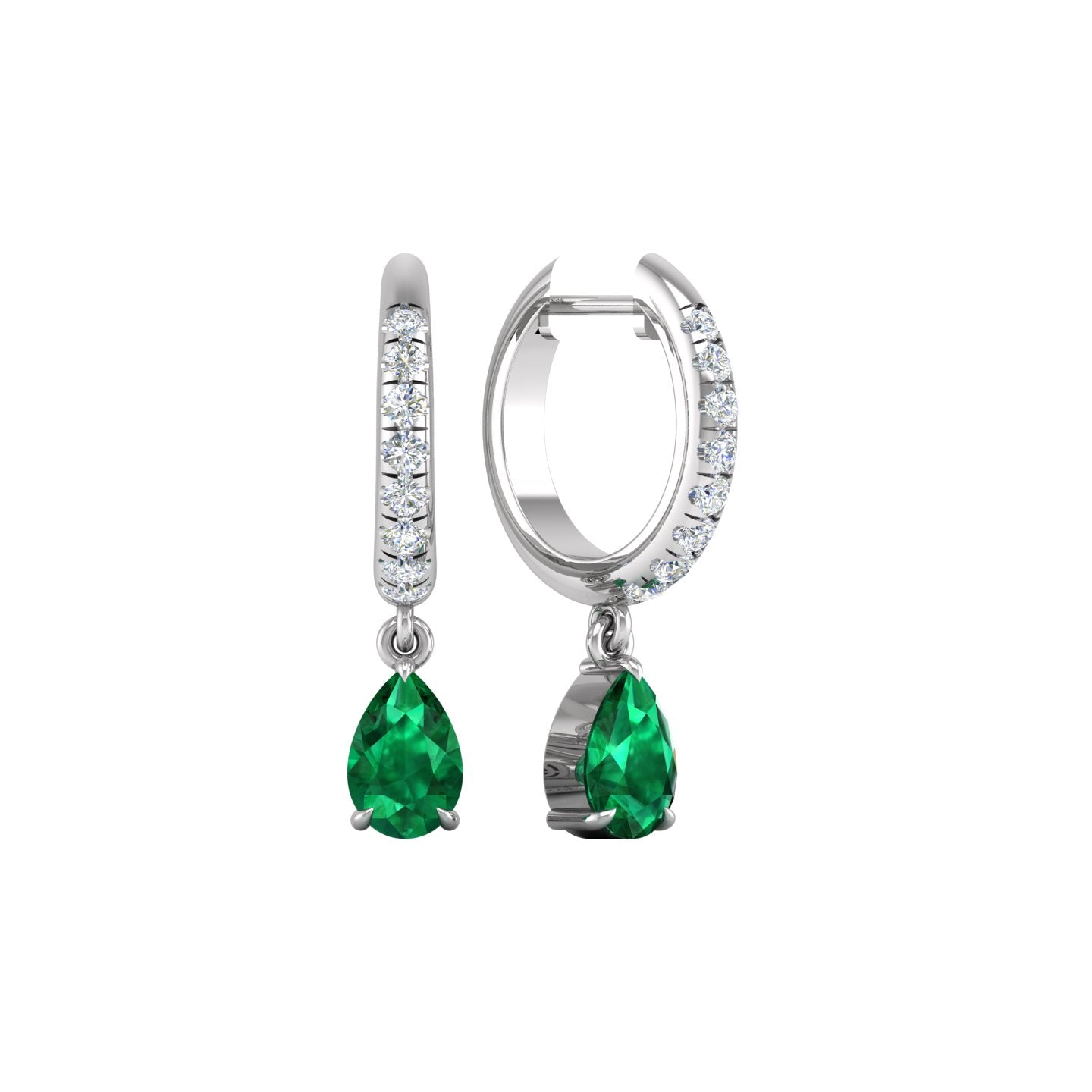 Emerald and Diamond Drop Earrings