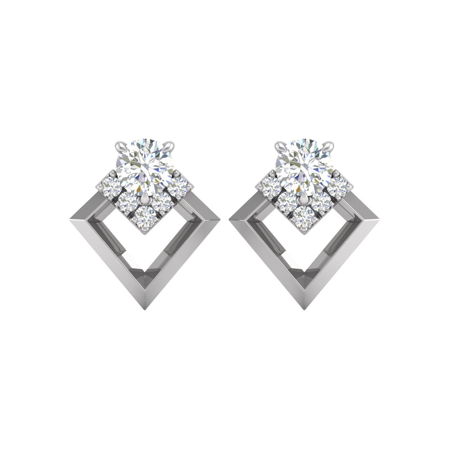 Diamond Geometric Stud Earrings