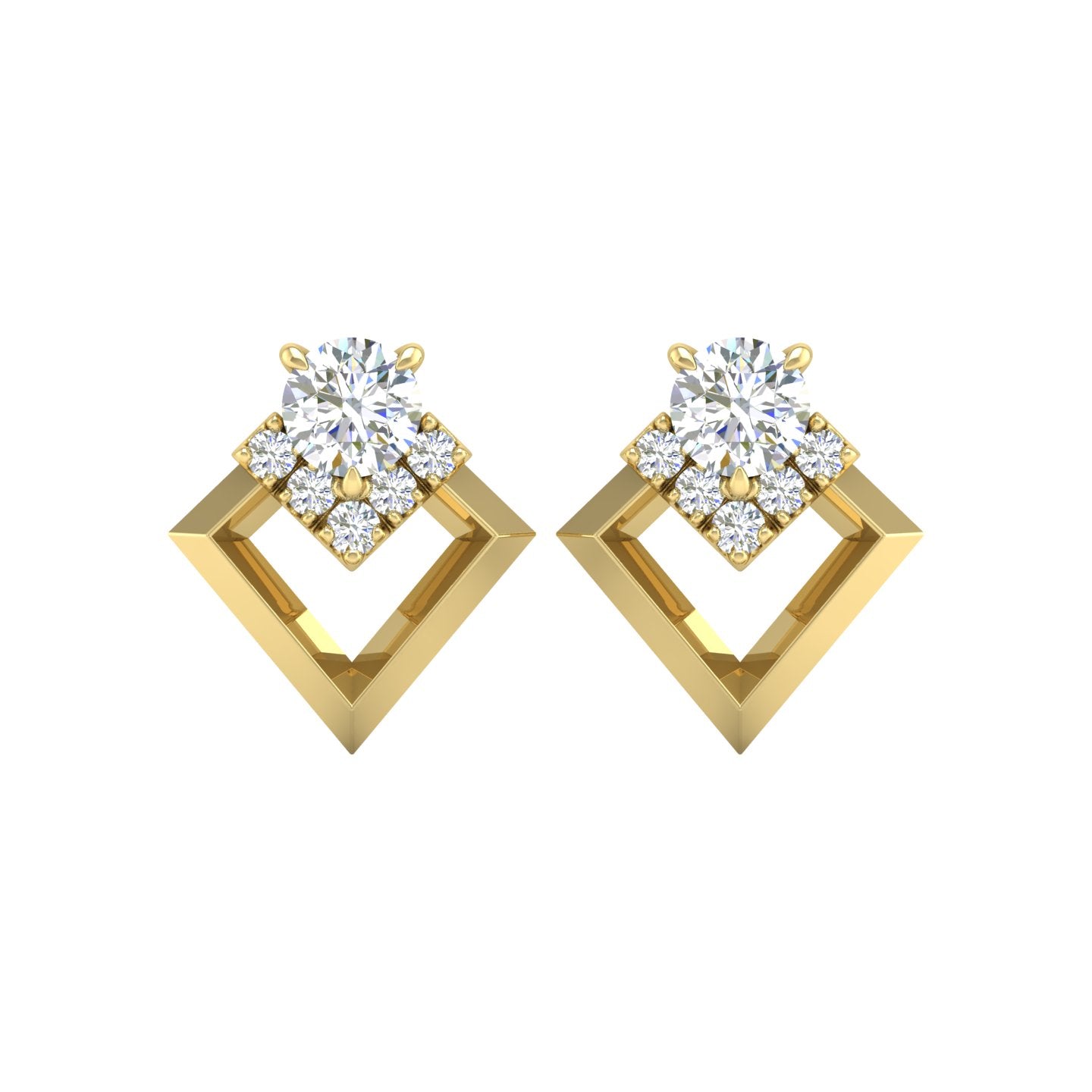 Diamond Geometric Stud Earrings