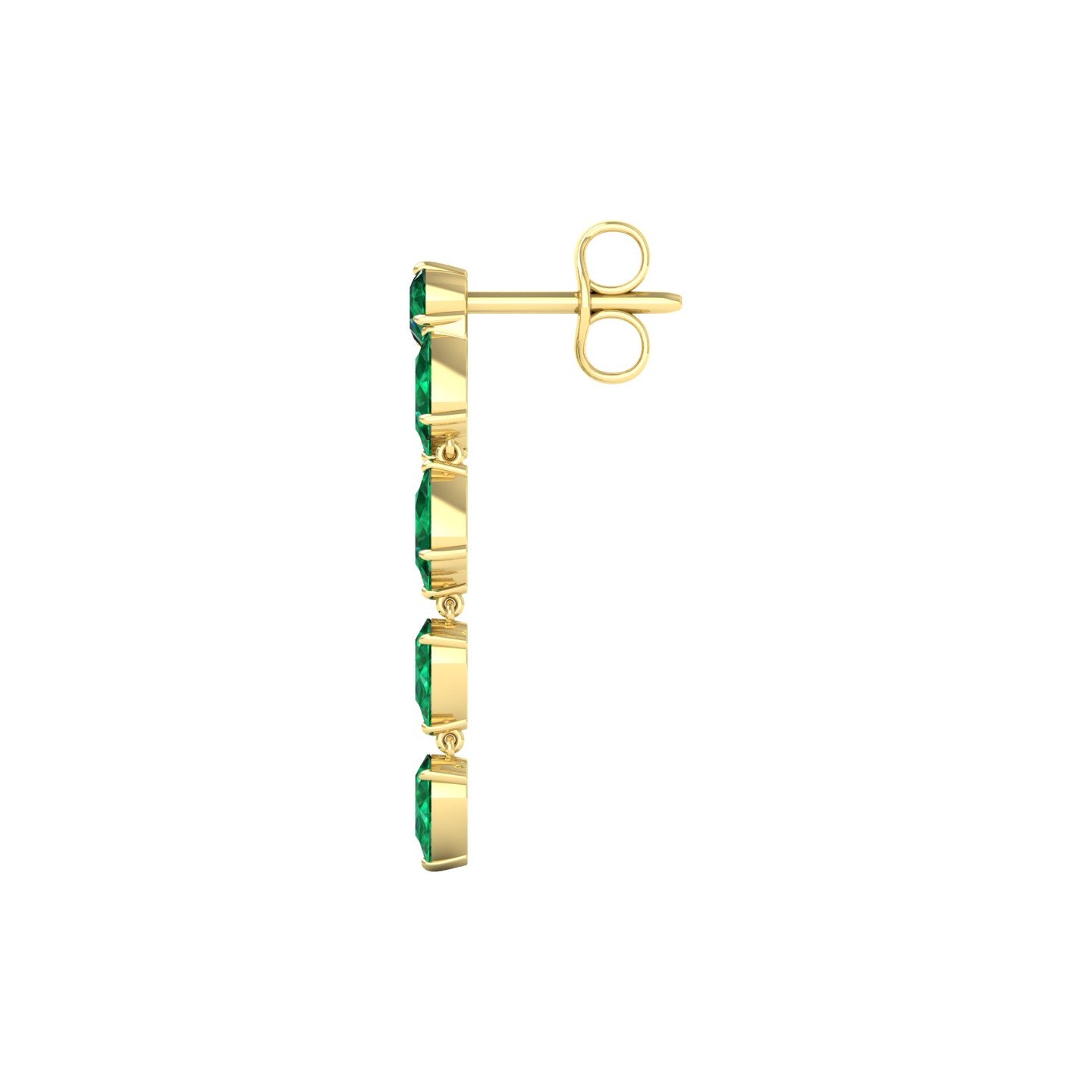 Emerald Double Linear Drop Earrings