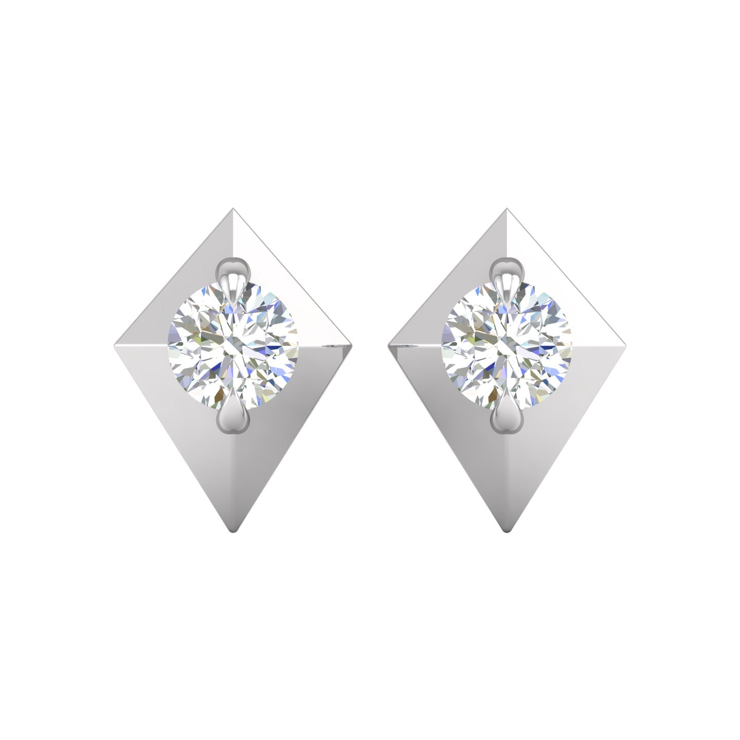 Diamond Geometric Stud Earrings