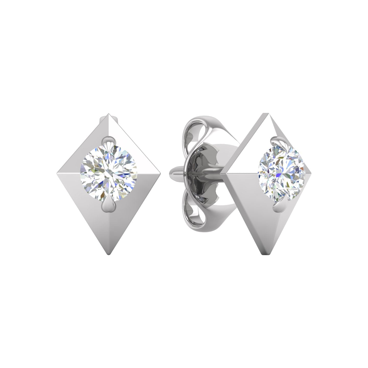 Diamond Geometric Stud Earrings