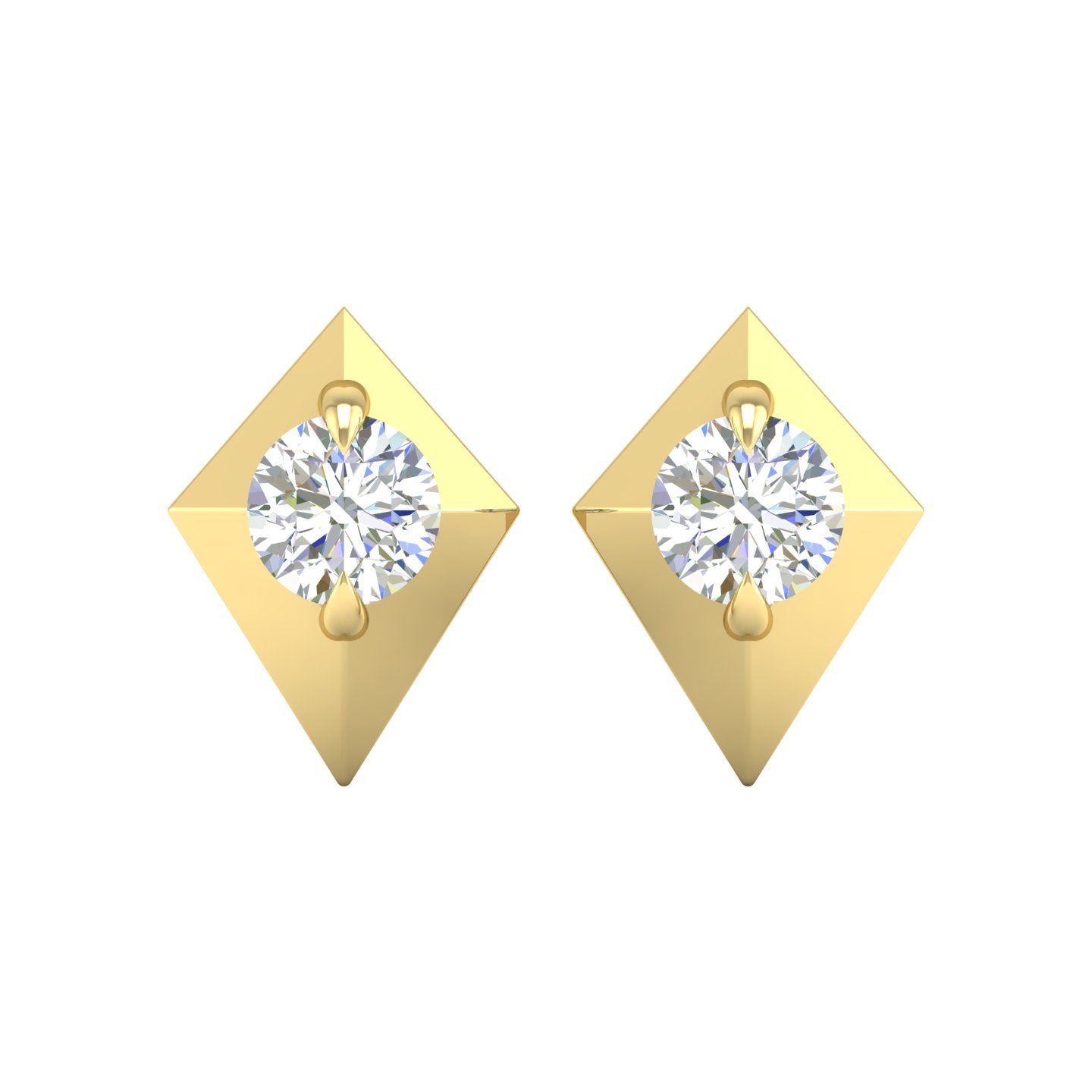 Diamond Geometric Stud Earrings