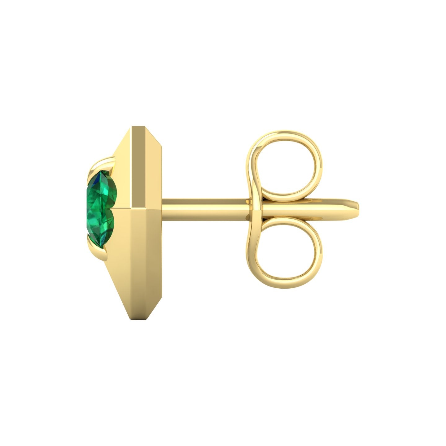 Emerald Geometric Stud Earrings