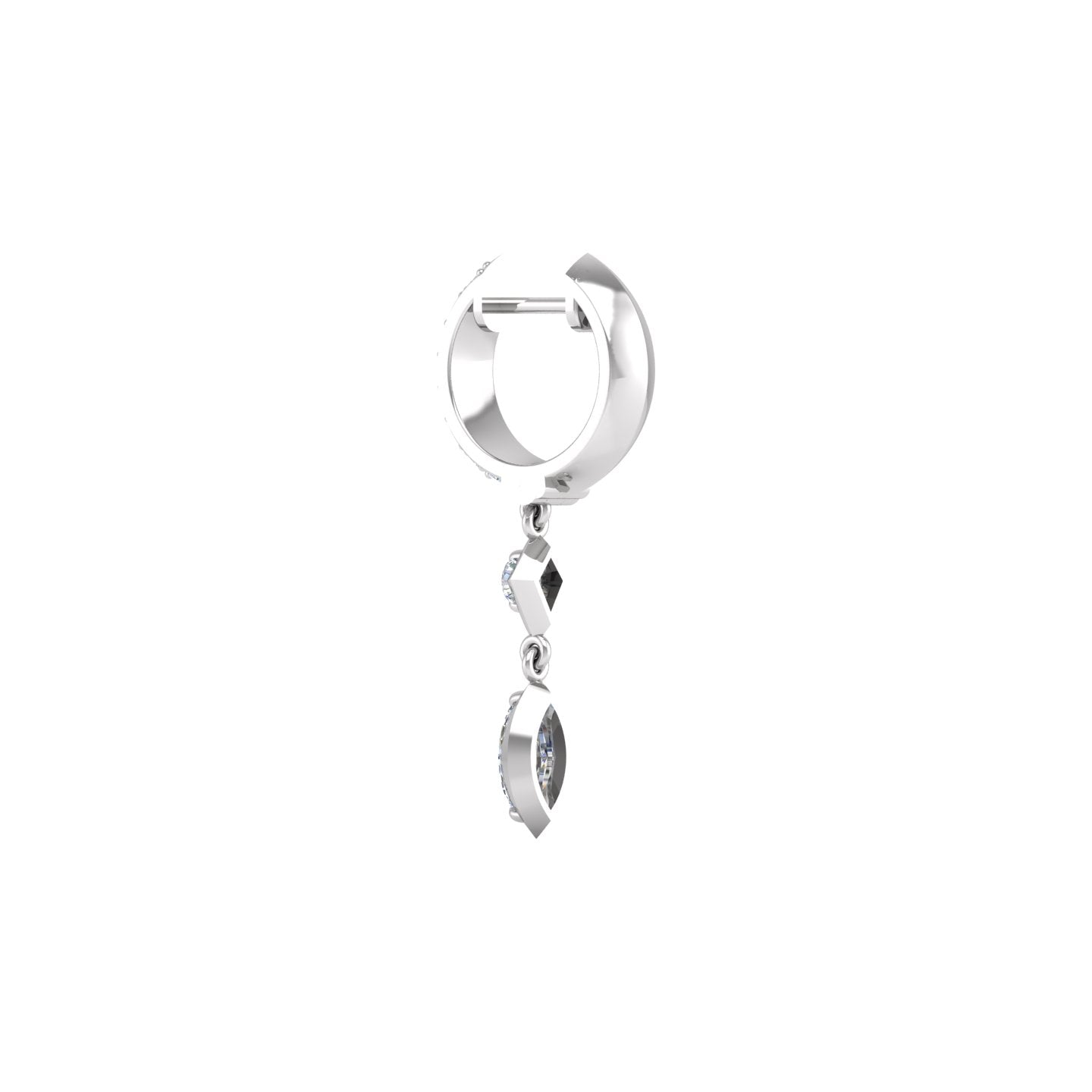 Diamond Bezel Drop Earrings