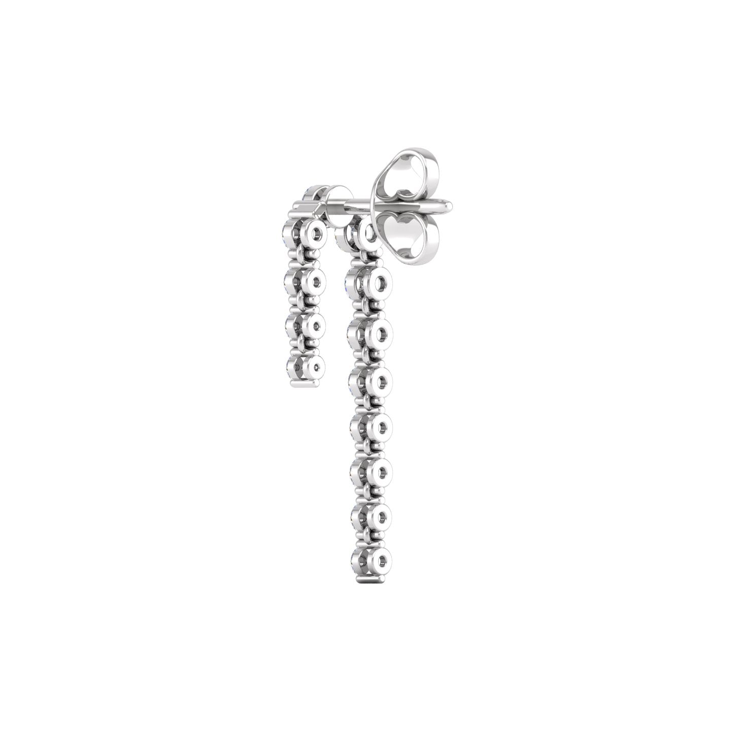 Diamond Double Linear Drop Earrings