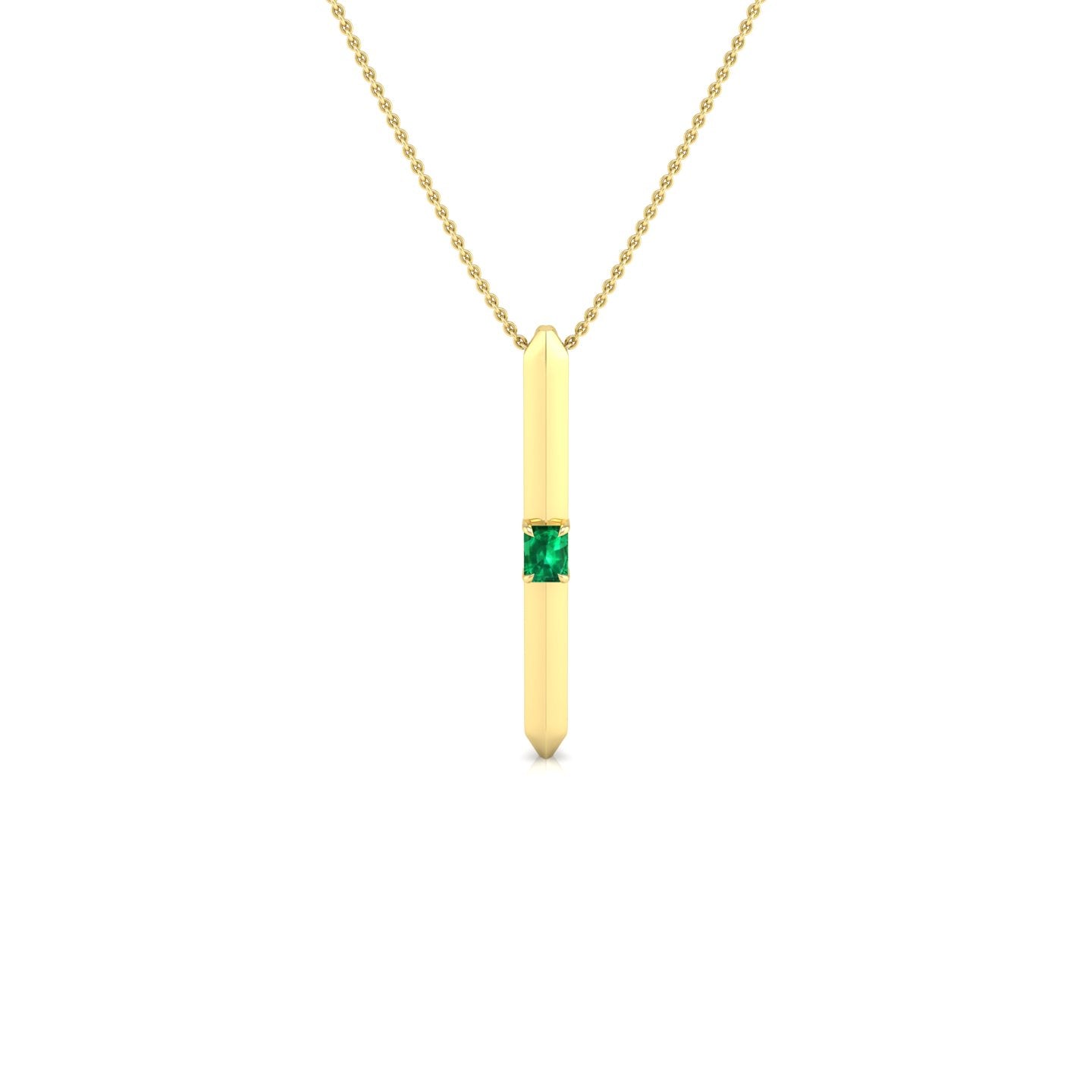 Emerald Vertical Bar Pendant