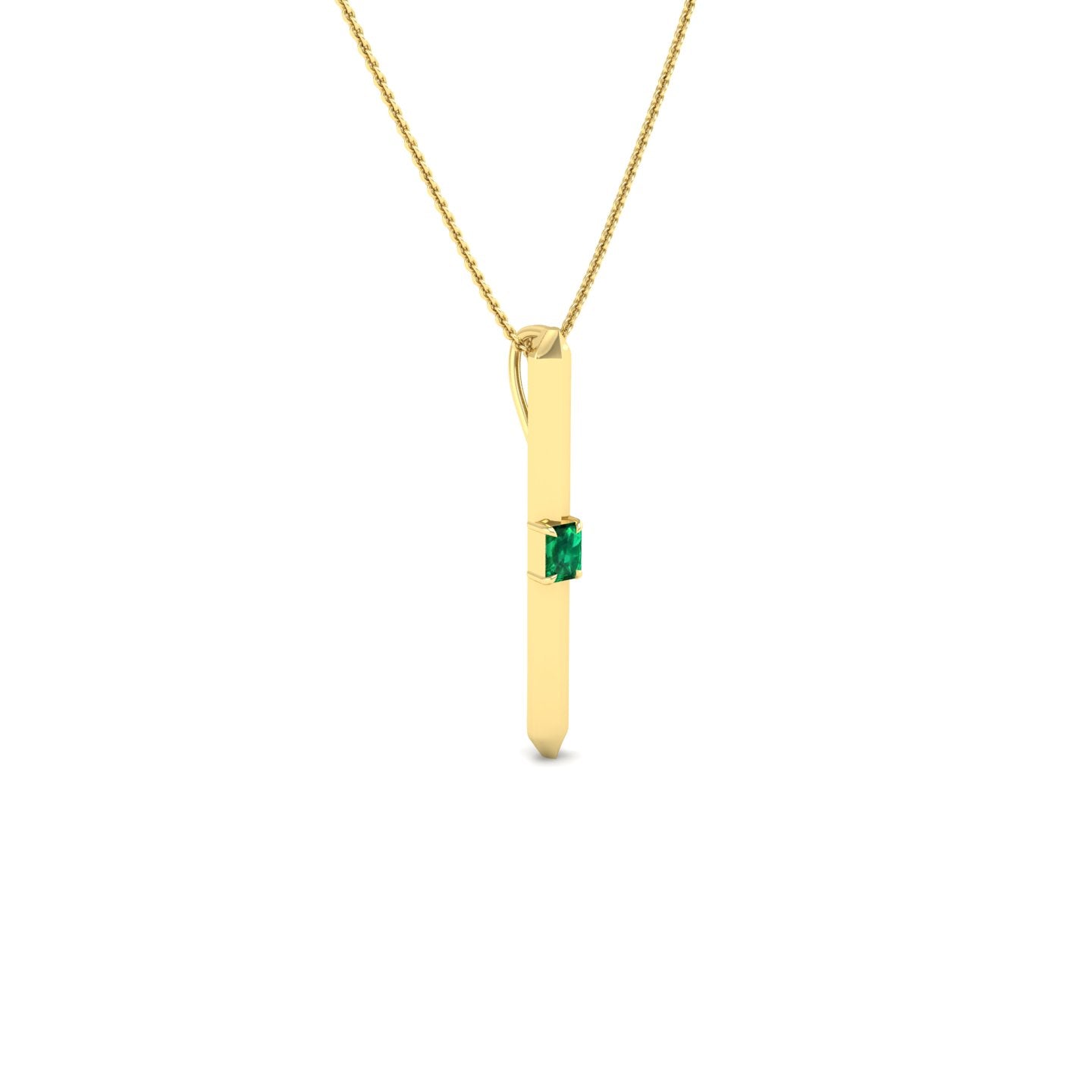 Emerald Vertical Bar Pendant