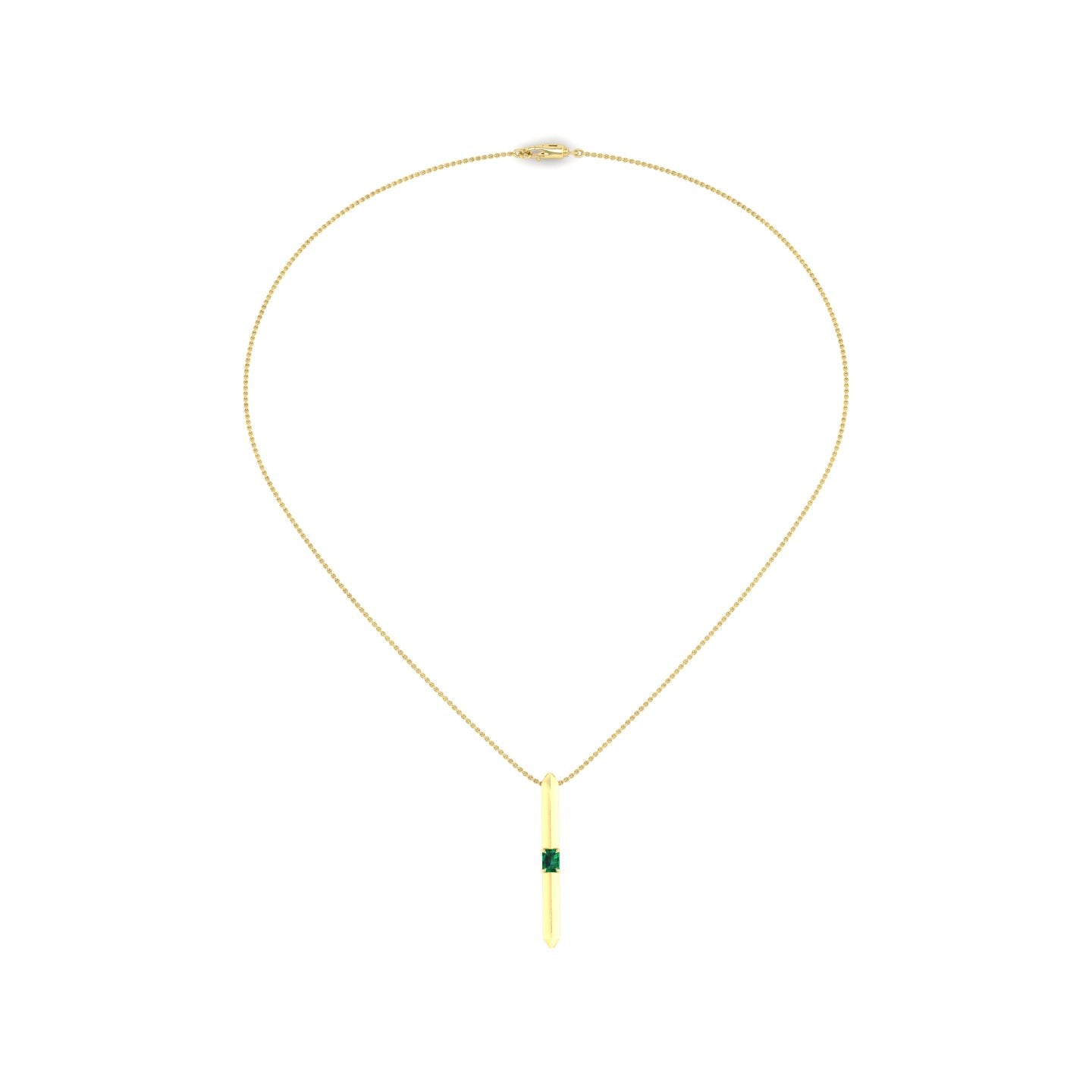 Emerald Vertical Bar Pendant