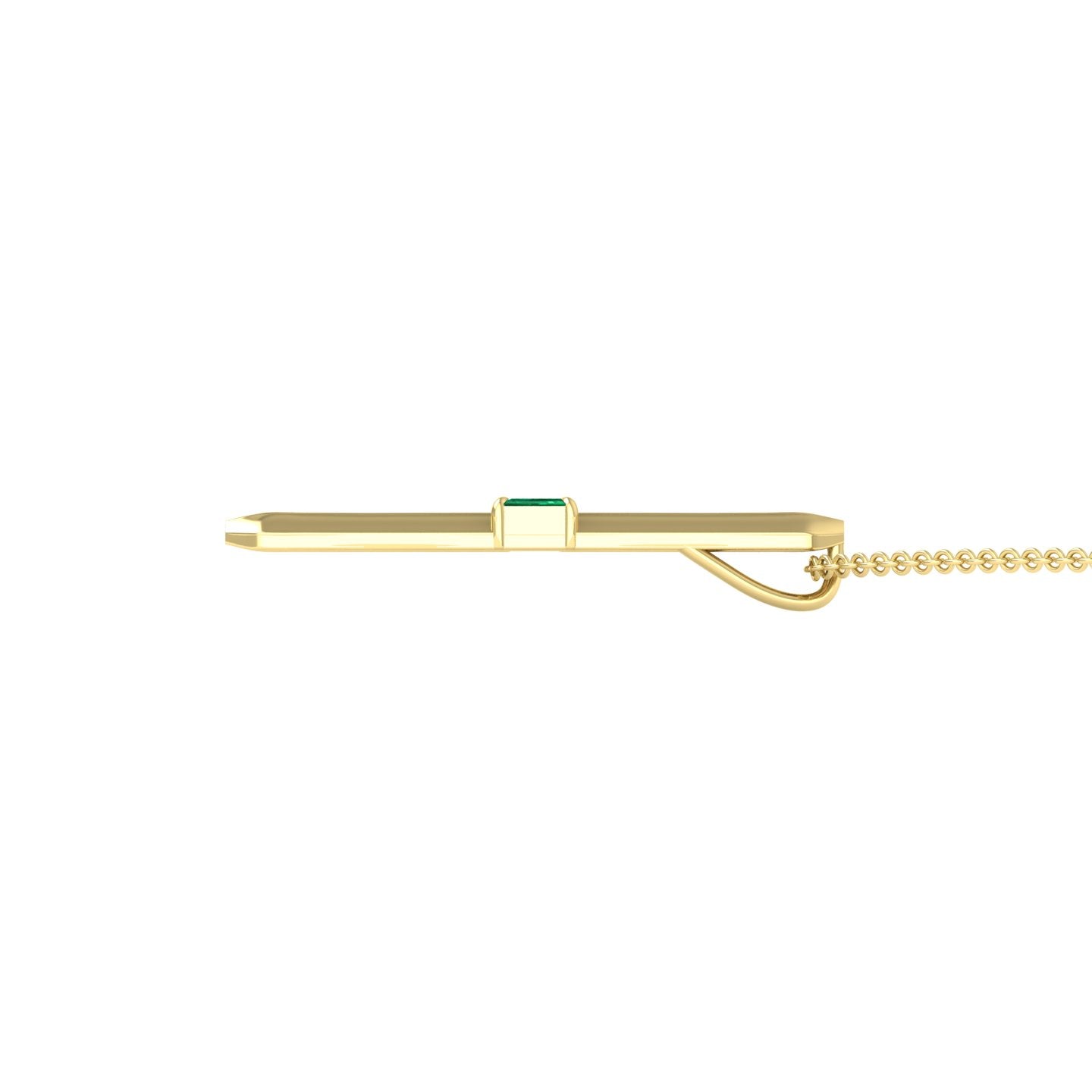 Emerald Vertical Bar Pendant