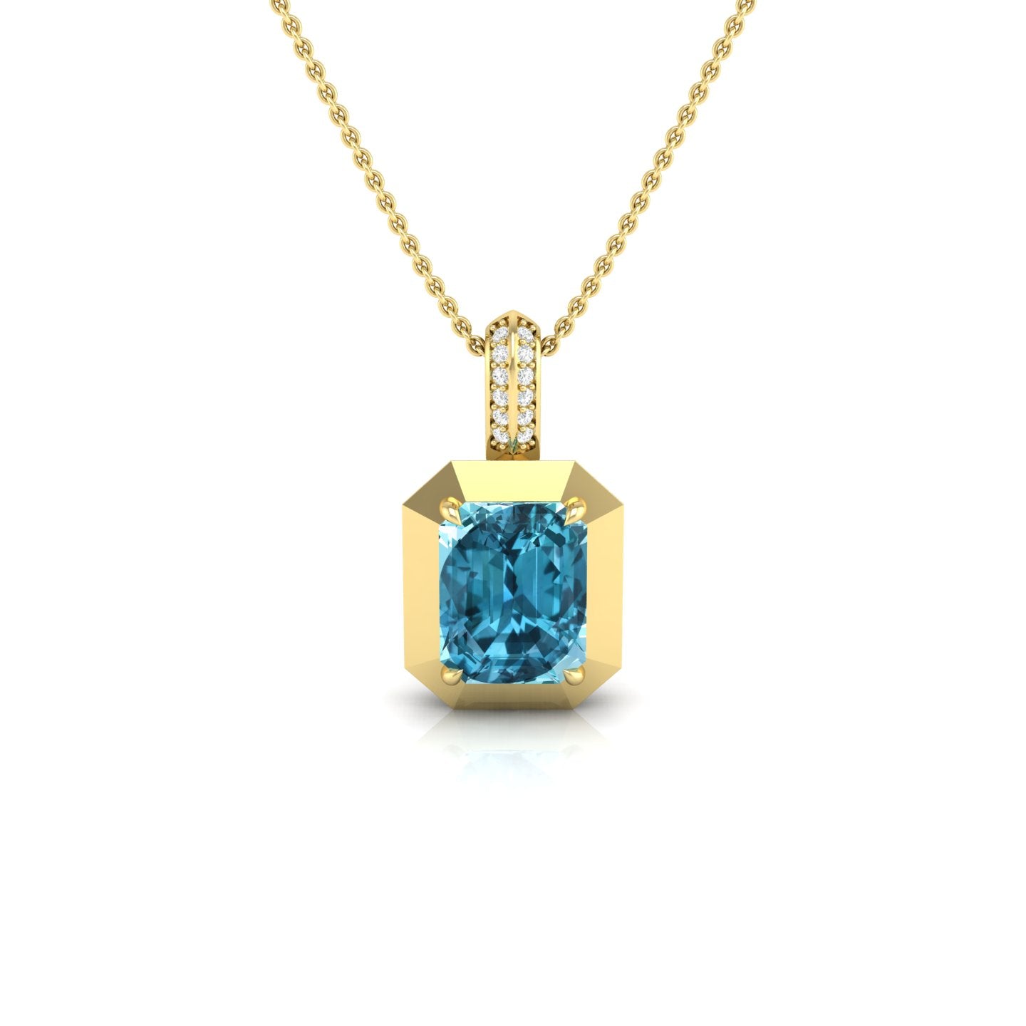 Blue Topaz Bezel Pendant