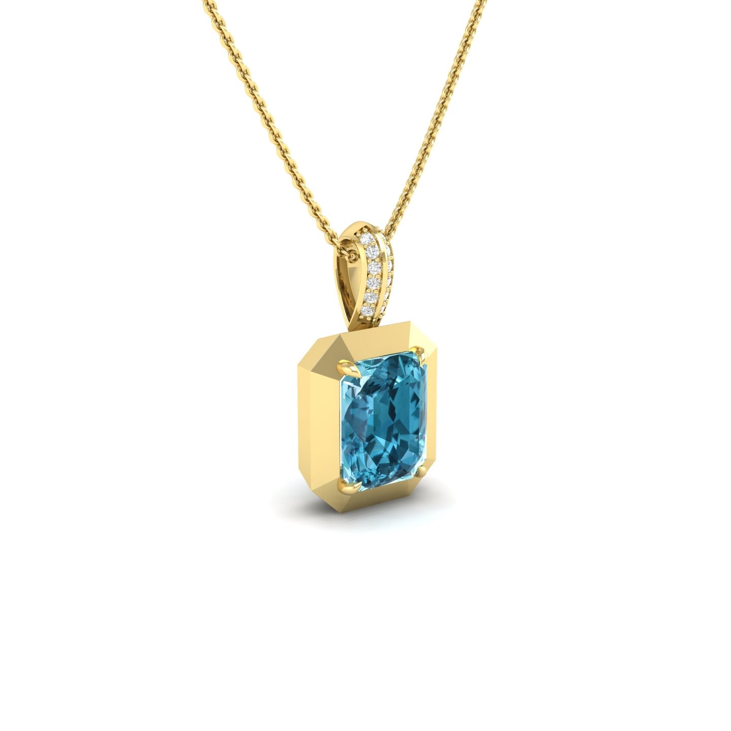 Blue Topaz Bezel Pendant