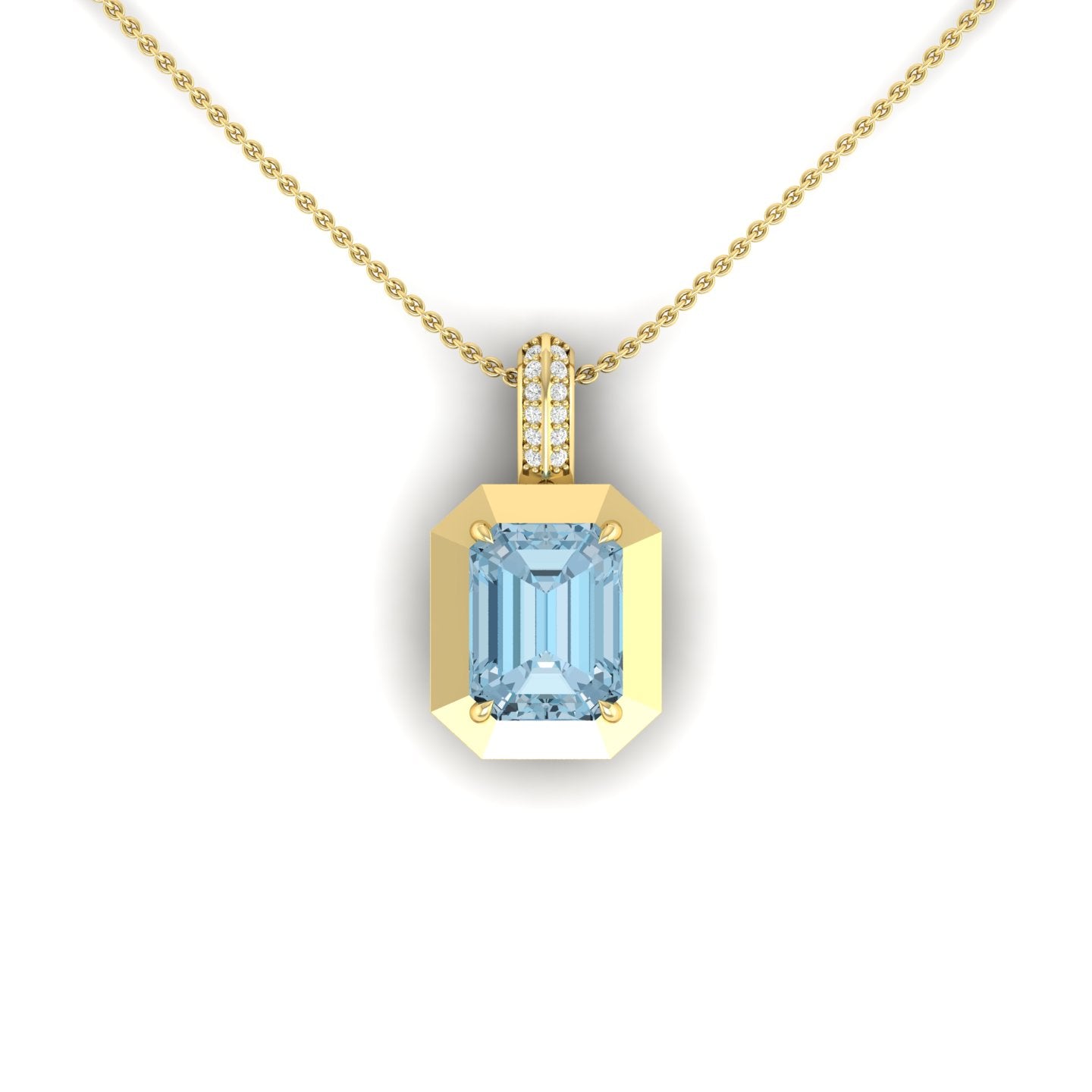 Aquamarine Bezel Pendant