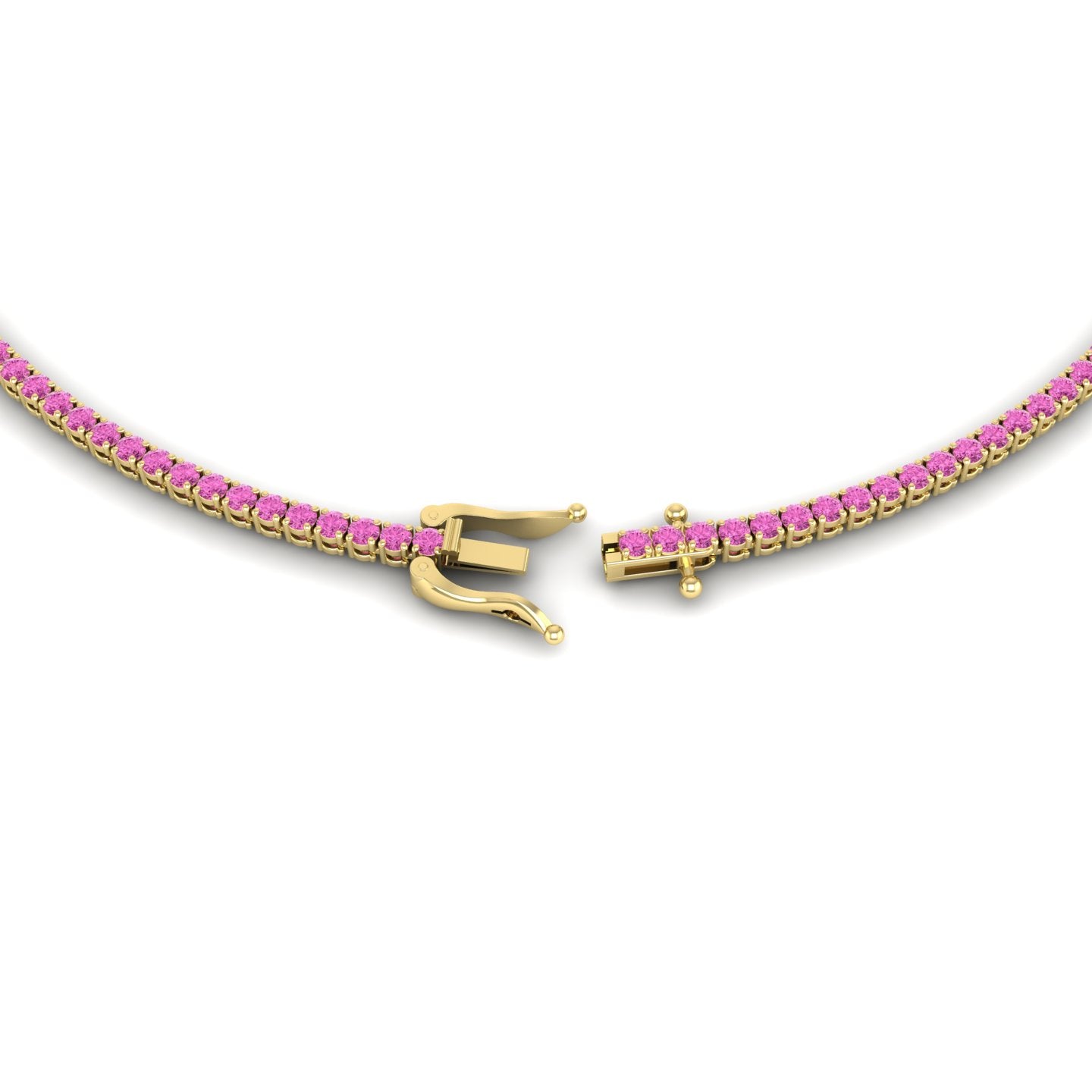 Pink Sapphire Eternity Necklace