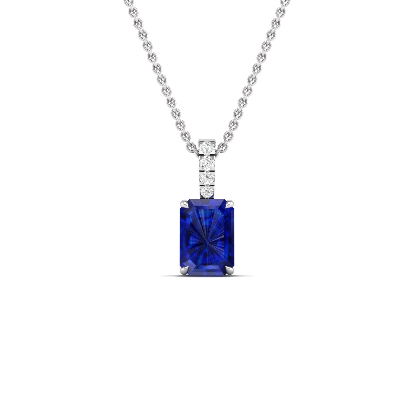 Blue Sapphire and Diamond Pendant