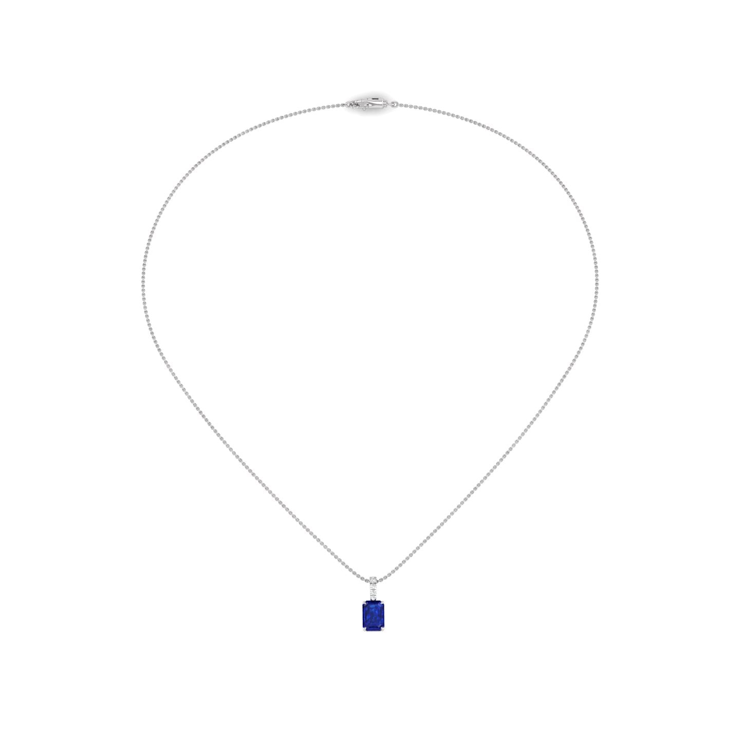 Blue Sapphire and Diamond Pendant