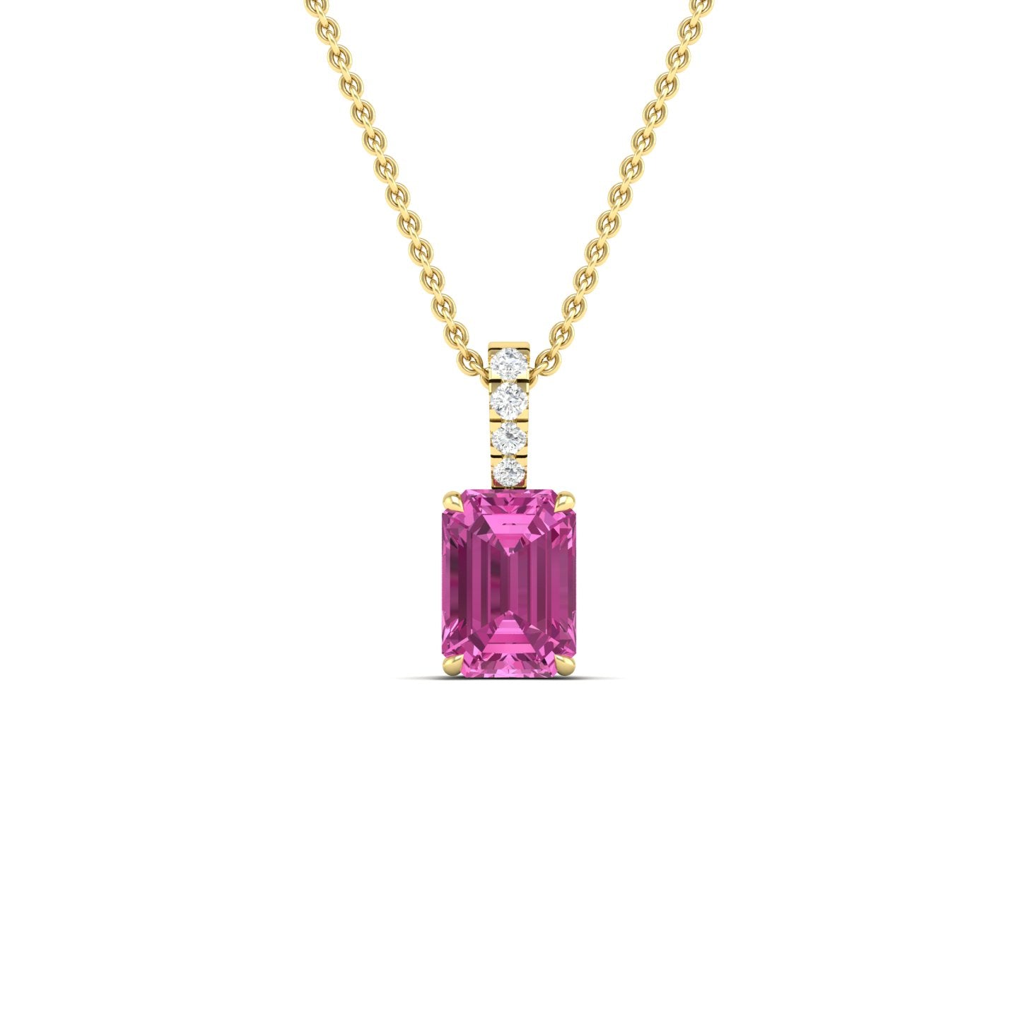 Pink Sapphire and Diamond Pendant