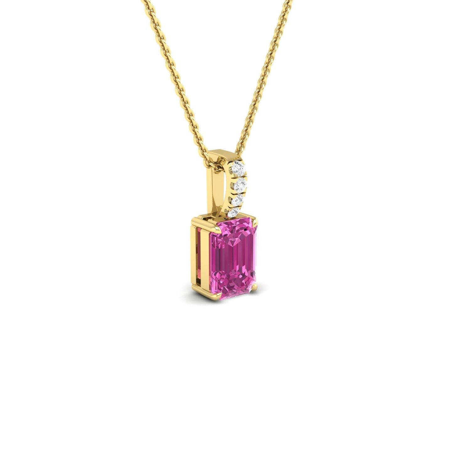 Pink Sapphire and Diamond Pendant