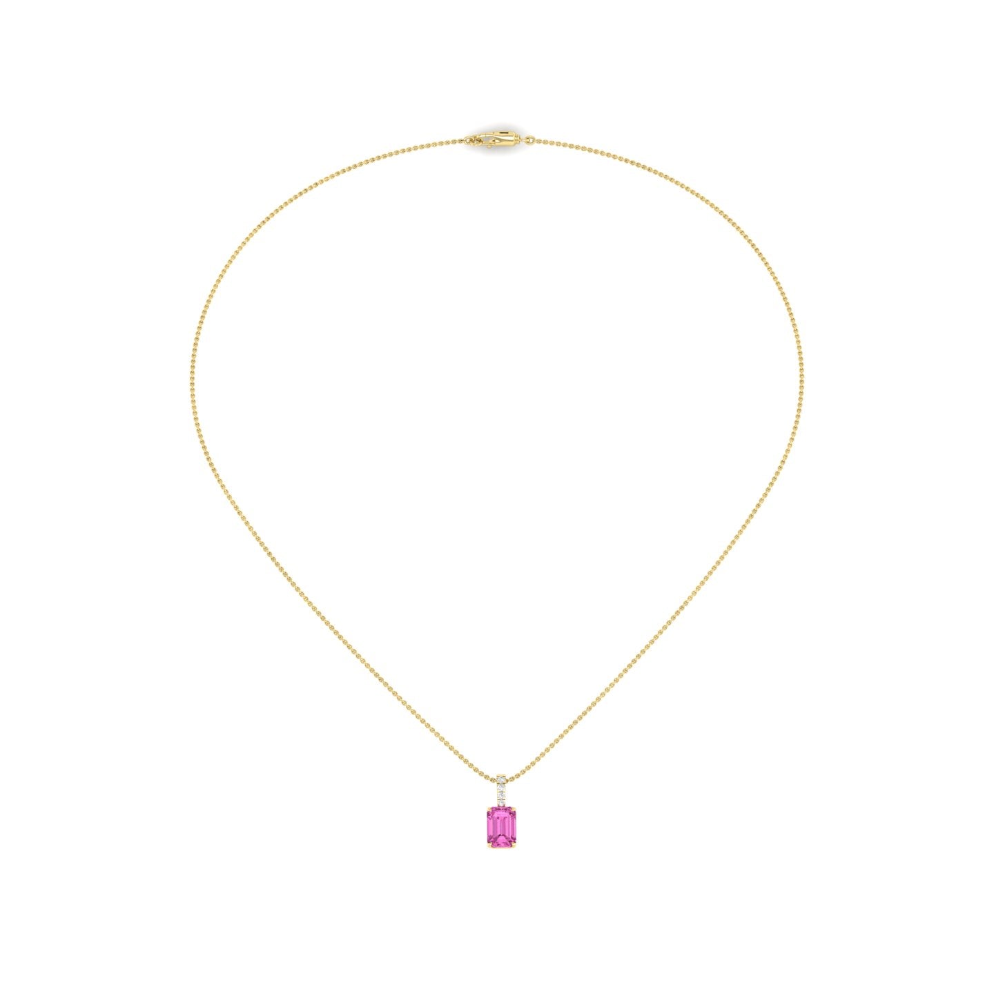 Pink Sapphire and Diamond Pendant