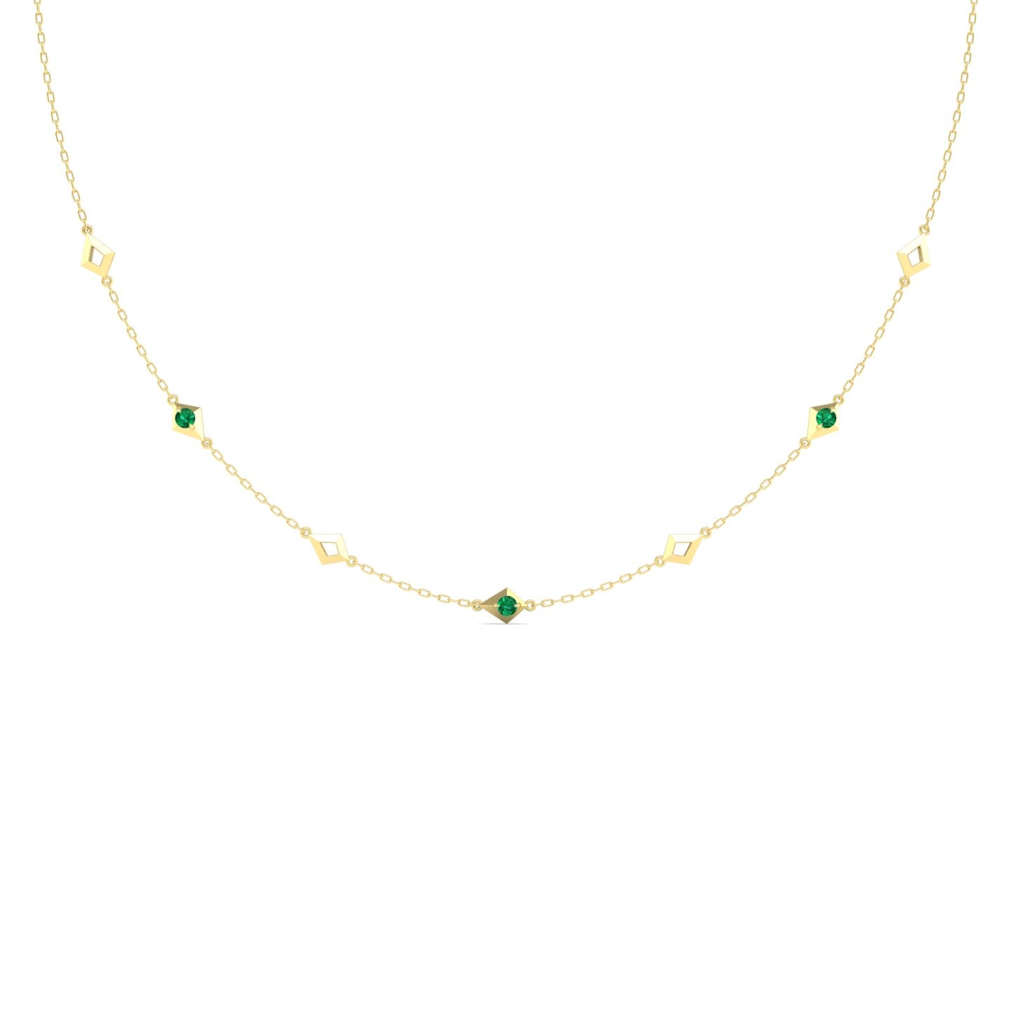 Emerald Station Chain Necklace