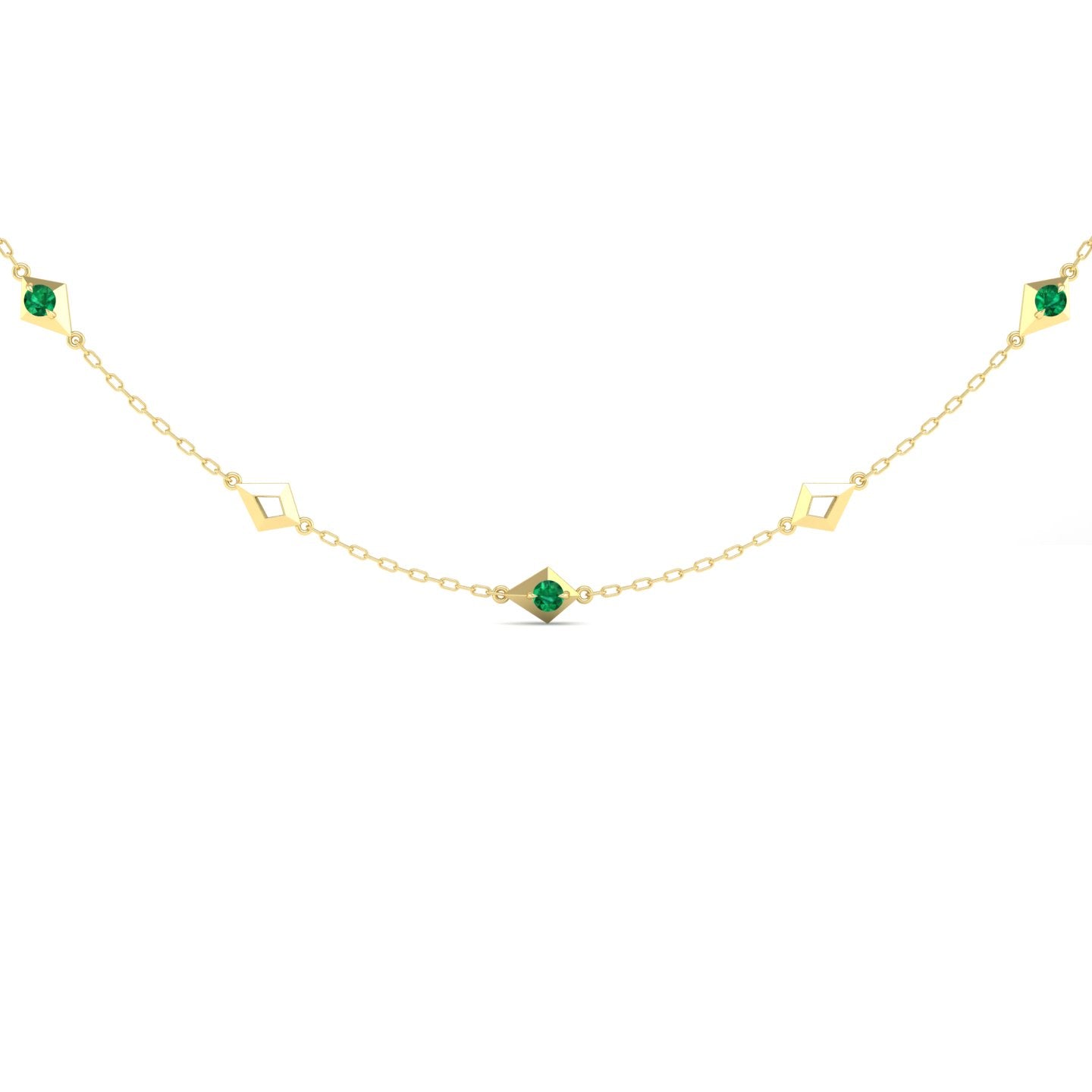 Emerald Station Chain Necklace