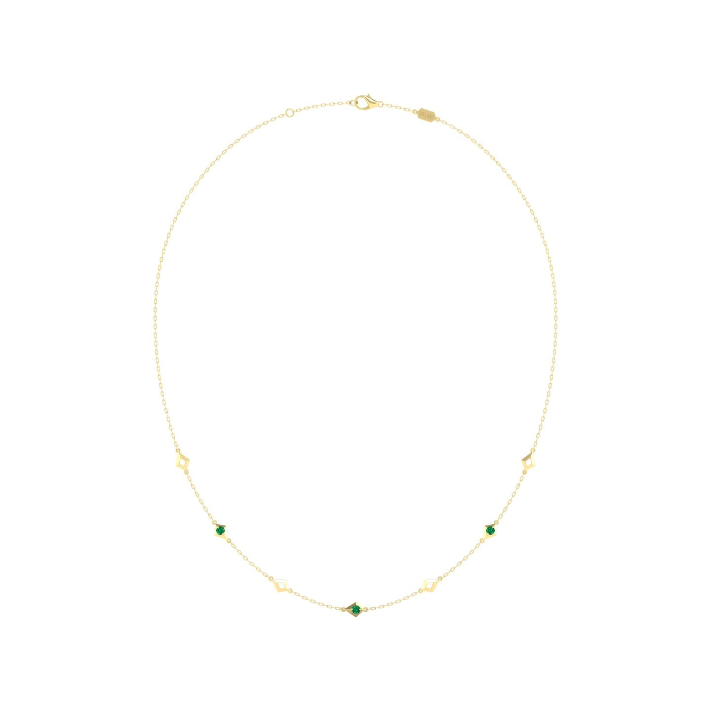 Emerald Station Chain Necklace